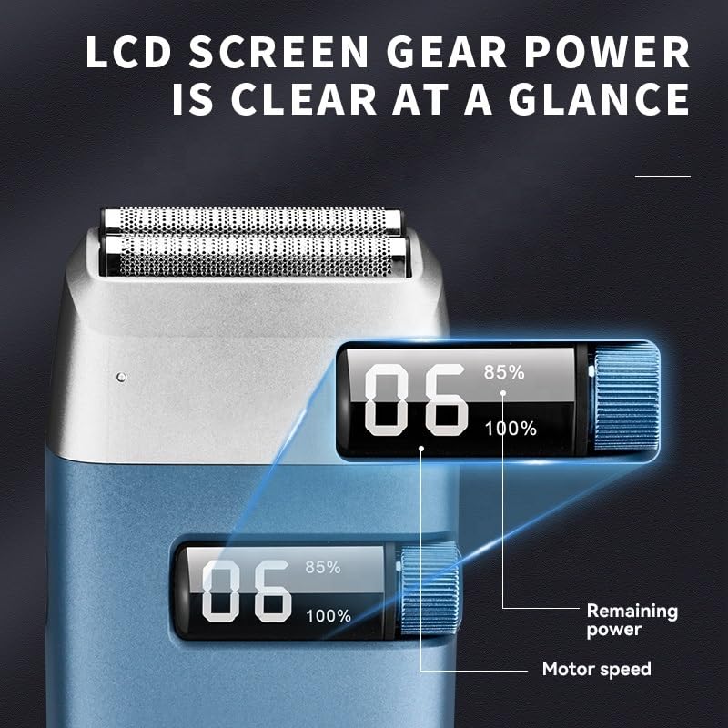 Premium Electric Razor for Men - 3-Speed Rechargeable Beard & Head Shaver with Extra Mesh Foil - Perfect for Home, Travel & Gym Use
