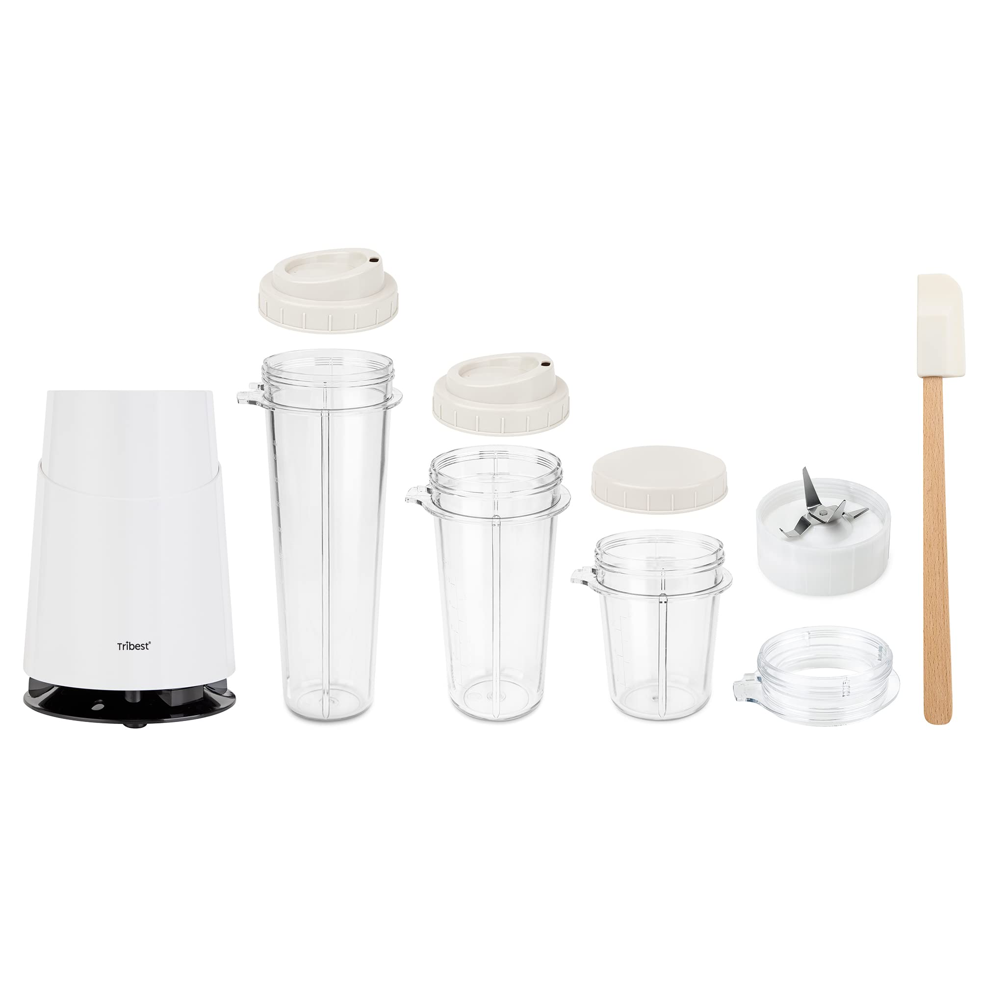 Tribest PB-410WH-A Personal Blender II - 400W Portable Smoothie Blender with 20oz BPA-Free Travel Cups - Perfect for Protein Shakes, Fruit Smoothies & Meal Prep at Home, Gym or Office