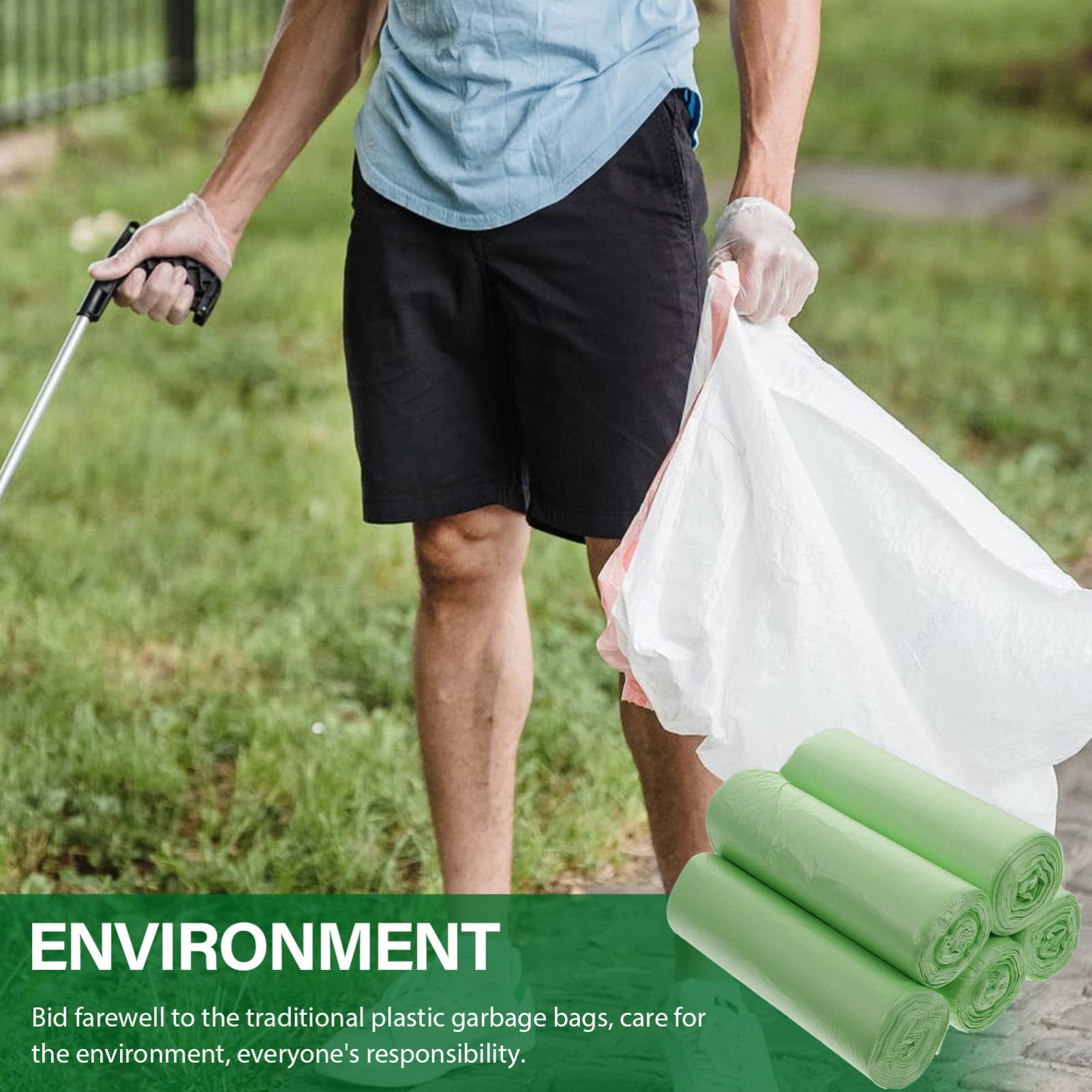 100pcs Heavy Duty Trash Bags - 13 Gallon Large Garbage Bags, Extra Thick & Leak Proof for Kitchen, Office, and Outdoor Use - Perfect for Waste Disposal, Composting, and Recycling