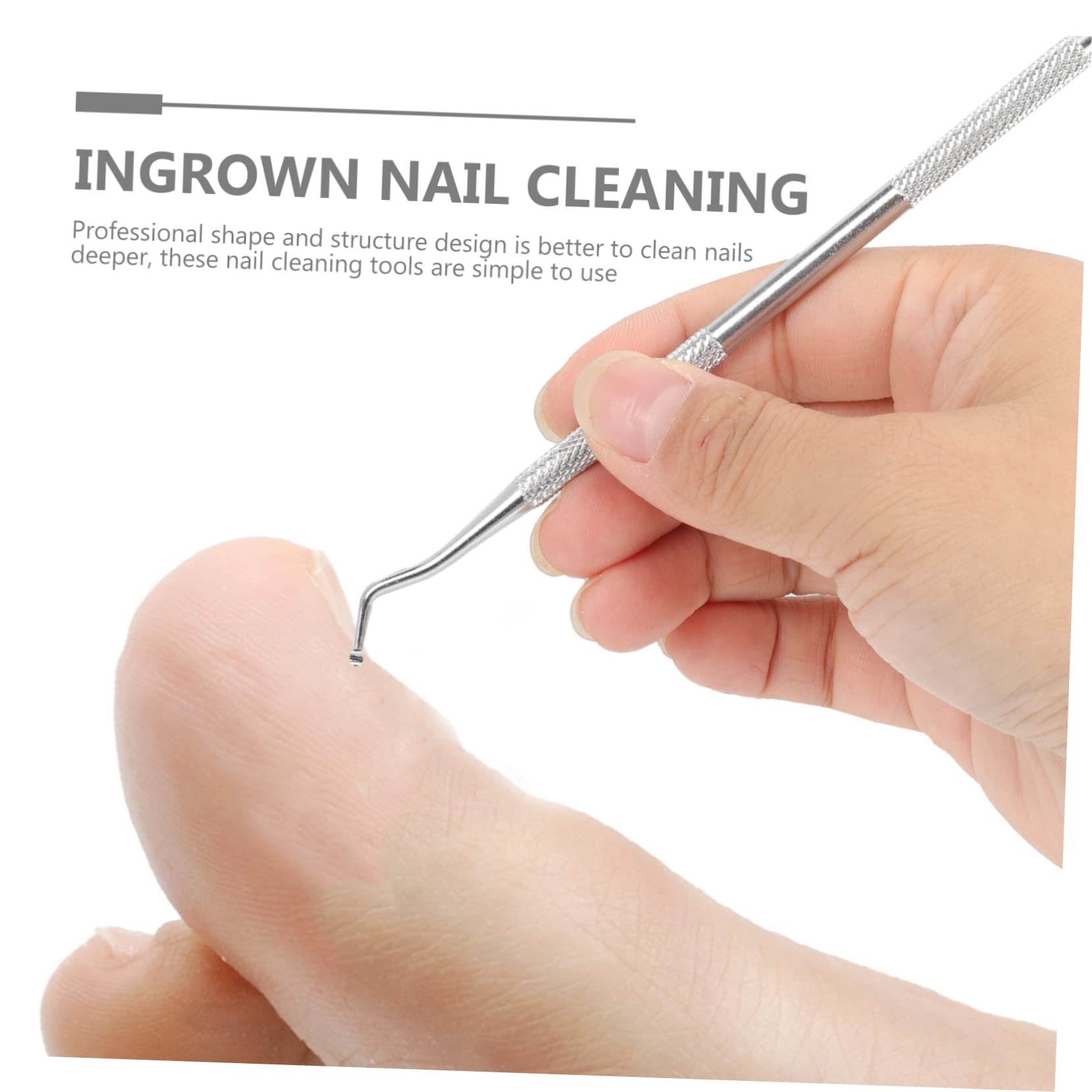 Ergonomic Nail Cleaning Tools 6pcs - Ingrown Nail Care for Salon & Home Use