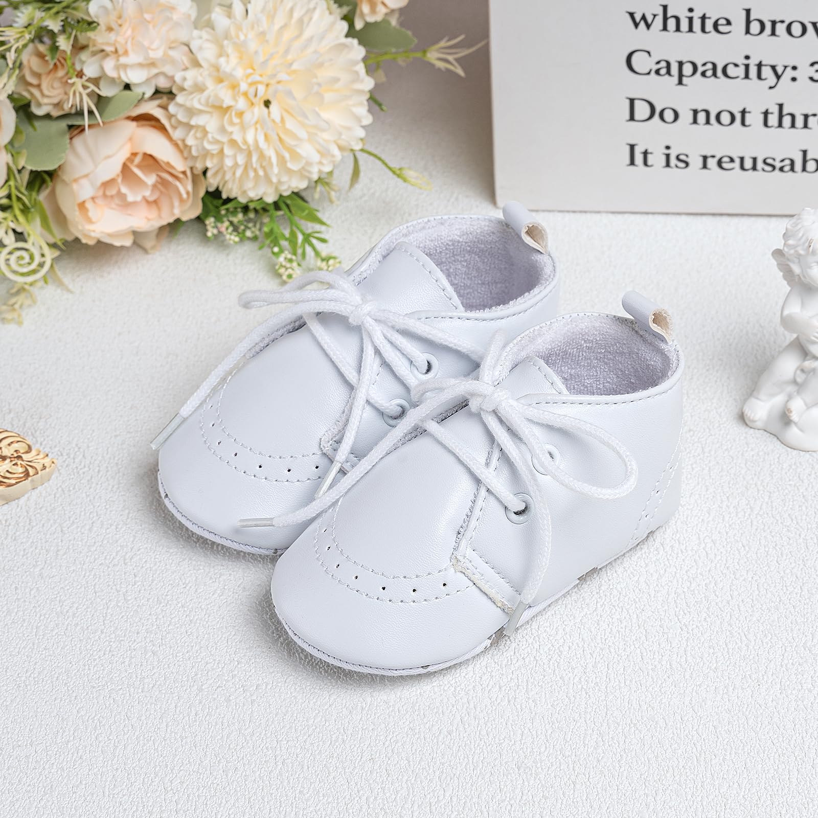 Booulfi Baby Boy Baptism Shoes & Christening Outfit - Soft Leather Booties for Newborn Boys - Perfect First Communion & Church Gift for Infants (Ideal for Christenings, Baby Showers & Special Occasions)