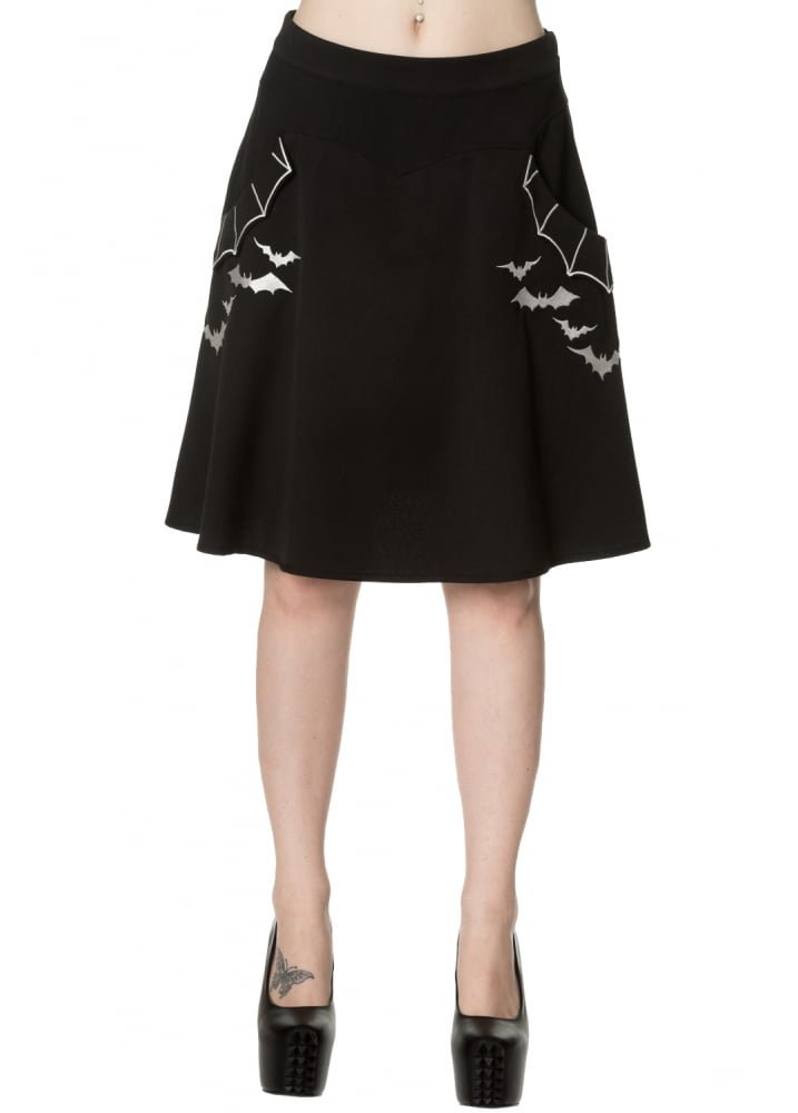Lost Queen Batting Eyelids Skater Skirt - Flirty A-Line Mini Skirt for Women | Perfect for Parties, Dates & Casual Outfits | Vintage Inspired Fashion