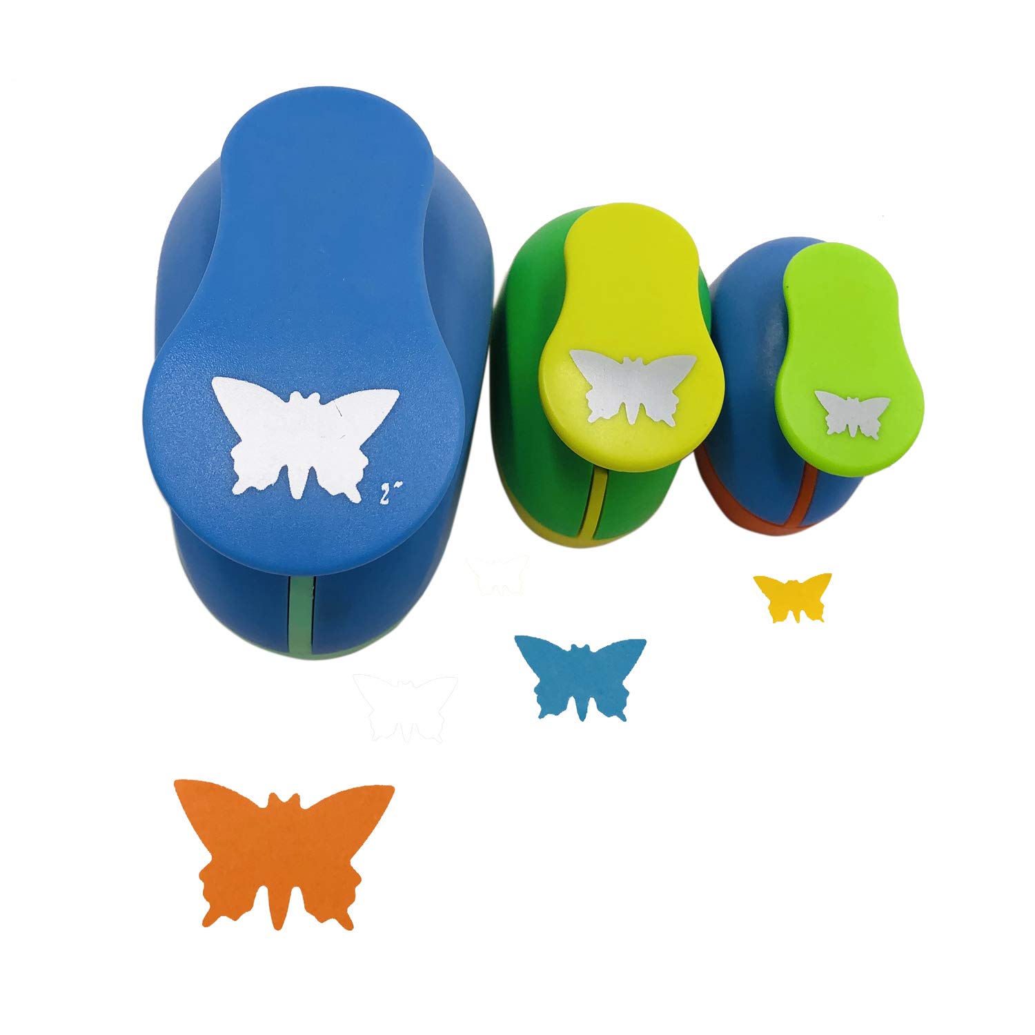 3-Piece Butterfly Paper Punch Set (2 Inch, 1 Inch, 5/8 Inch) - Scrapbooking Hole Puncher for DIY Crafts, Card Making, and Memory Books | Perfect for Scrapbookers, Teachers, and Craft Enthusiasts