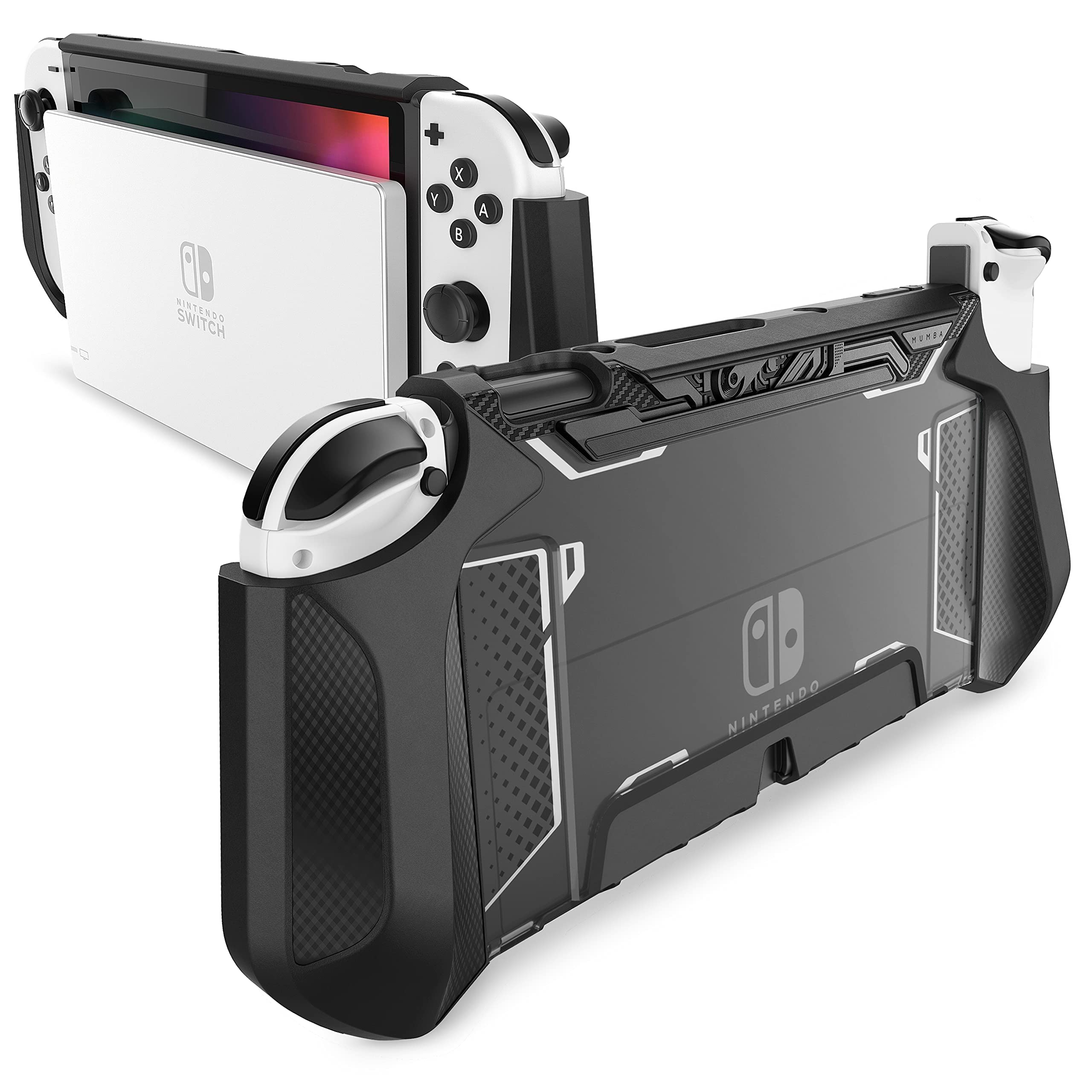 Premium Mumba Carrying Case & Dockable Protective Cover for Nintendo Switch OLED 2021 - Shockproof Travel Case for Gaming On-The-Go & Home Console Protection
