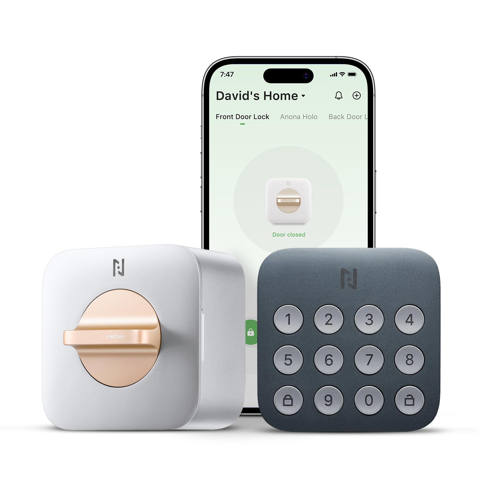 Anona Holo Wi-Fi Smart Lock with Keypad - Keyless Entry Deadbolt Door Lock, App Remote Control, AutoLock & Anomaly Detection - Alexa & Apple Home Compatible - Secure & Easy Installation for Homes, Apartments, and Vacation Rentals