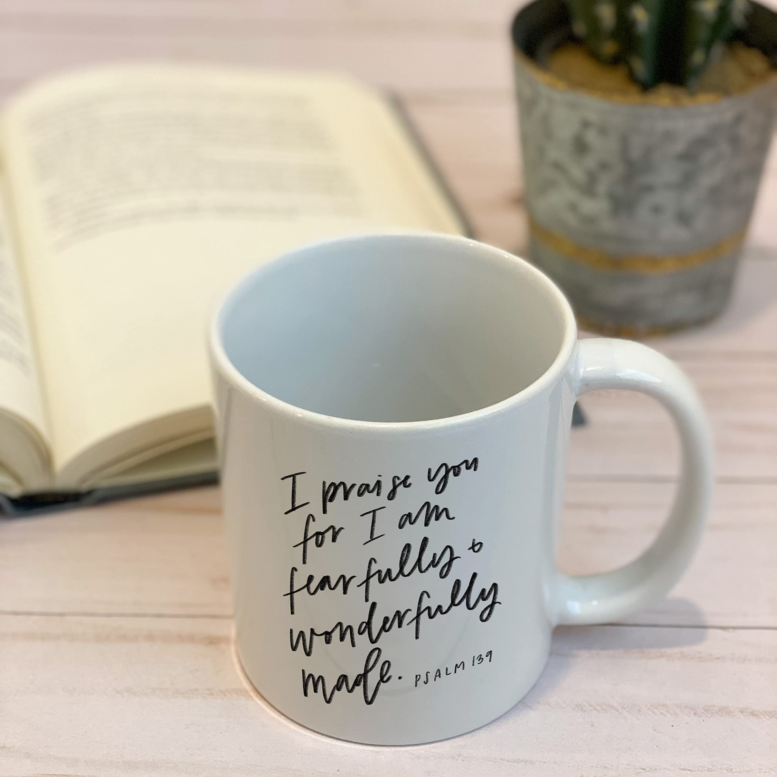Bible Verse Coffee Mug - Christian Gift with Psalm 139 for Daily Inspiration