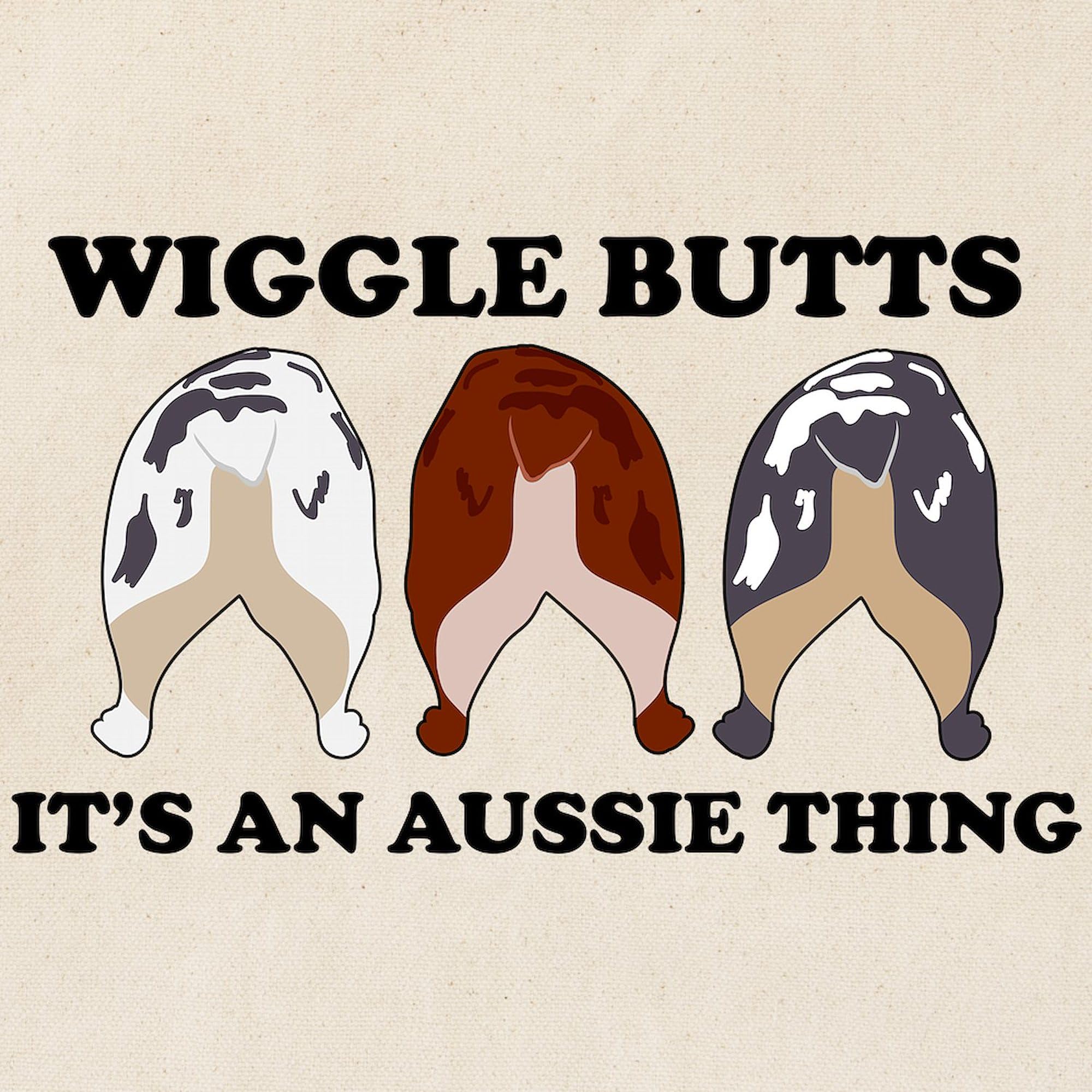 Aussie Wiggle Butts Tote Bag - Natural Canvas Reusable Shopping Bag for Groceries, Beach & Everyday Use | Eco-Friendly Cotton Carryall