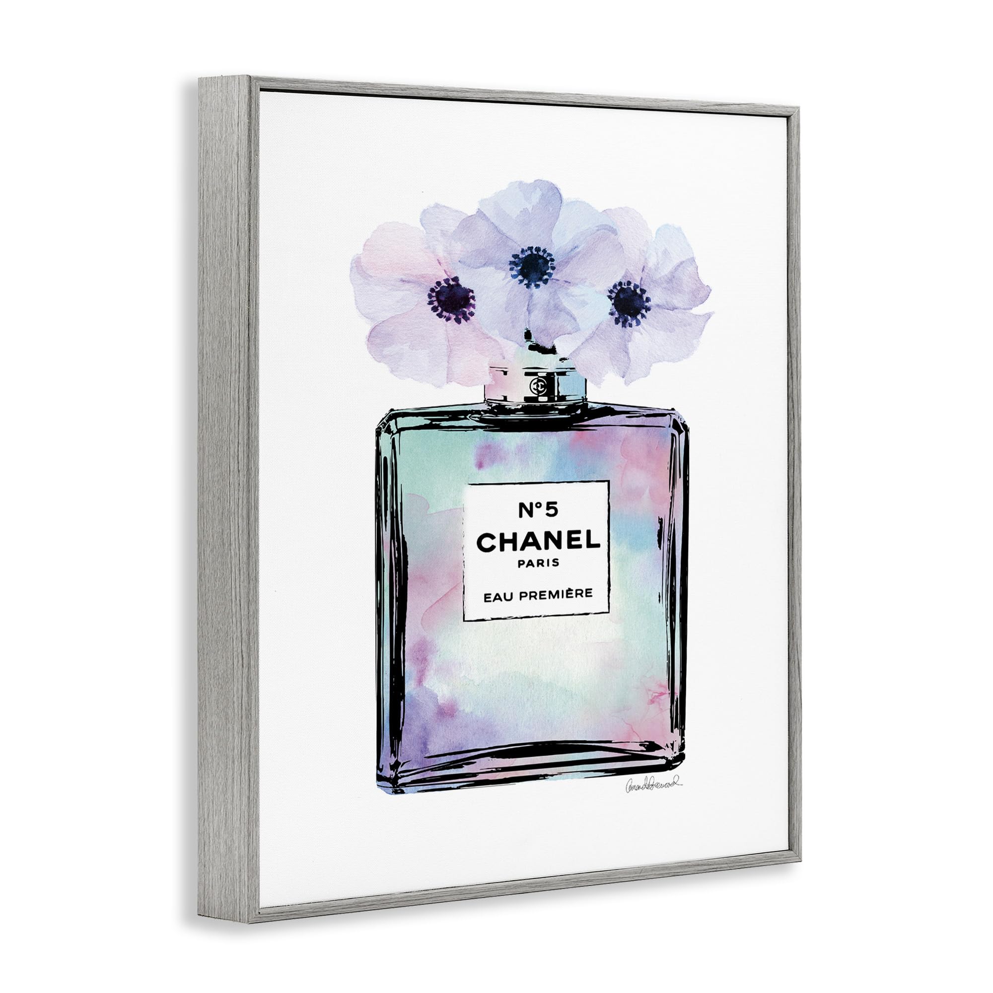 Stupell Industries Purple Flower Perfume Glam Fashion Wall Art - 24