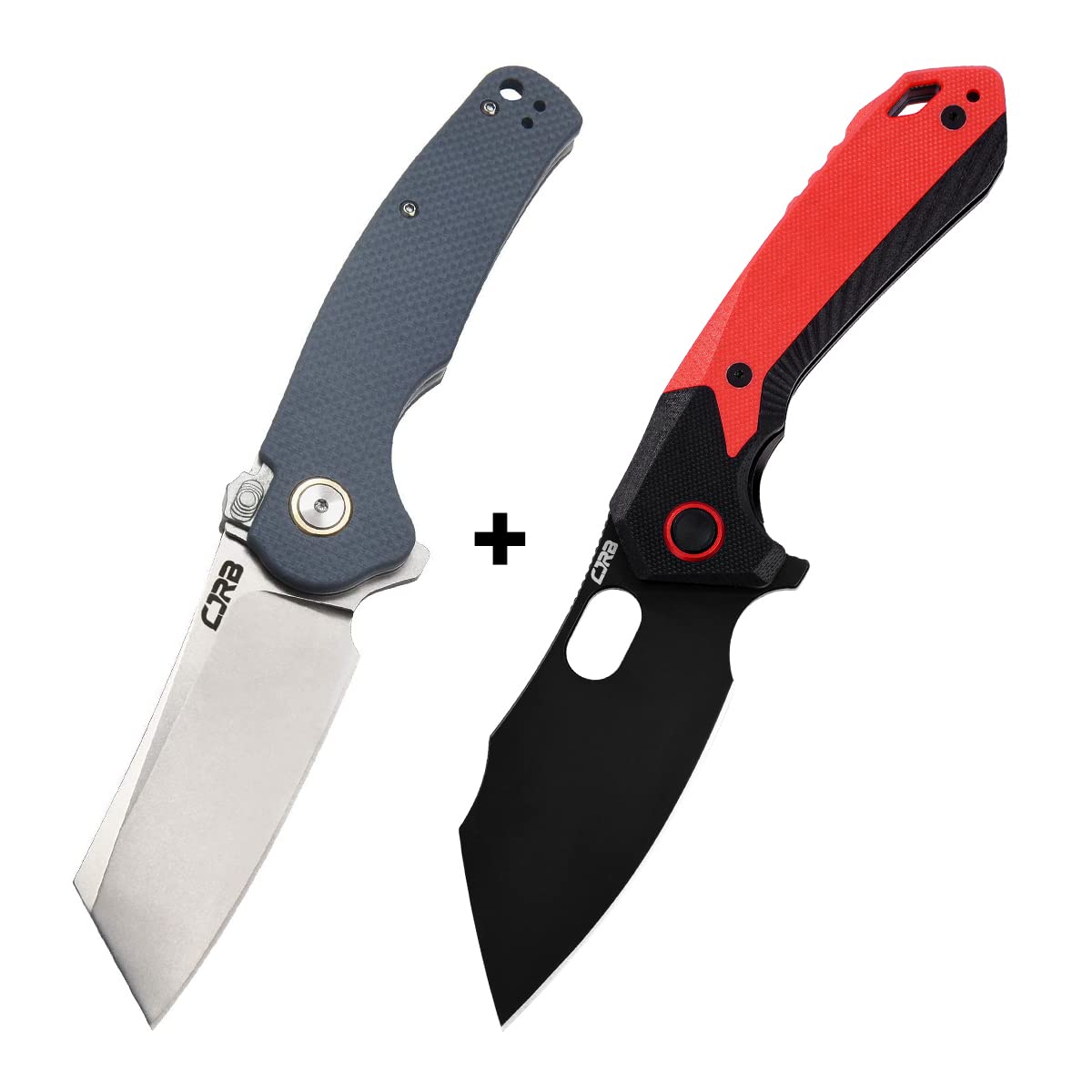 CJRB Crag Folding Knife with Blue G10 Handle & Caldera Red EDC Companion - Perfect for Outdoor Camping, Hiking and Everyday Carry