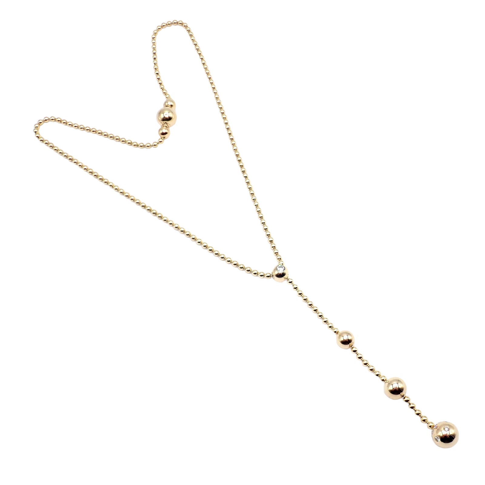 Authentic Cartier Draperie de Decollate 18K Yellow Gold Diamond Necklace for Women - Luxury Jewelry Gift for Anniversary, Wedding & Special Occasions