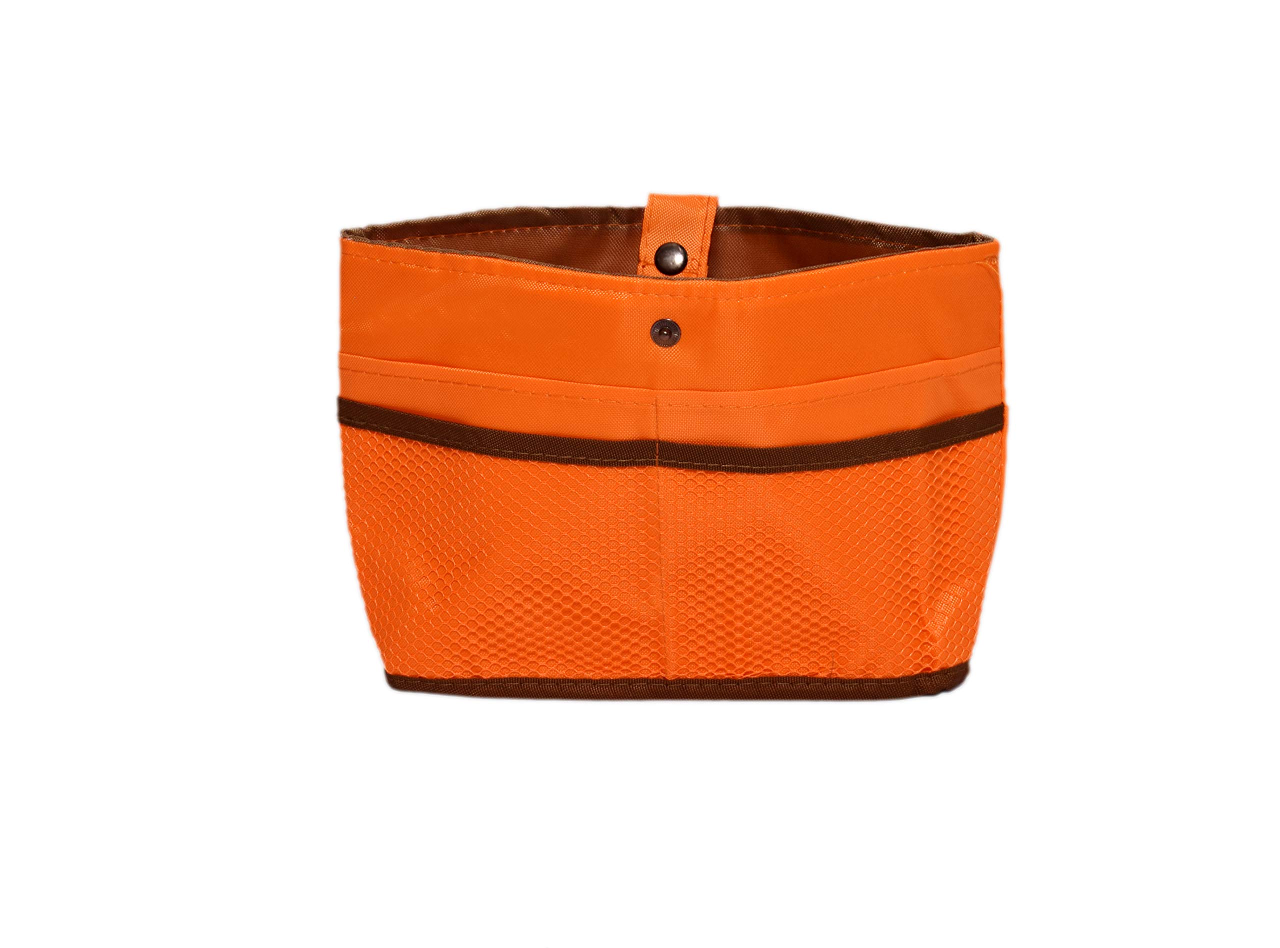 Shivani Enterprises Cosmetic & Makeup Pouch - Waterproof Travel Toiletry Bag (Orange & Pink) for Women, Perfect for Gym, Vacation & Daily Organizer