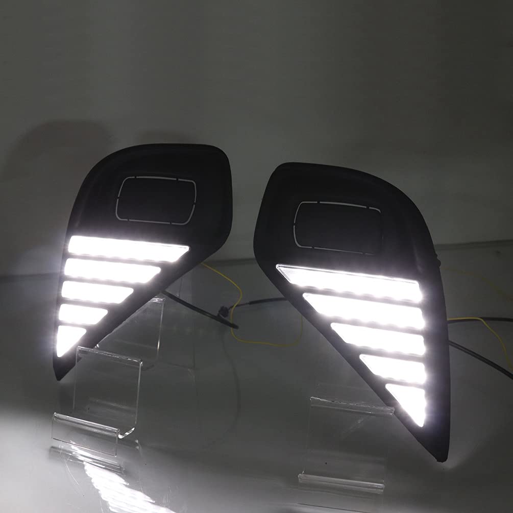 2020-2023 Toyota Highlander LED DRL Daytime Running Lights - 12V Yellow Turn Signal Fog Lamp Replacement (Excludes XSE Model) | Upgrade Your Car's Style & Safety for Daily Driving & Night Visibility