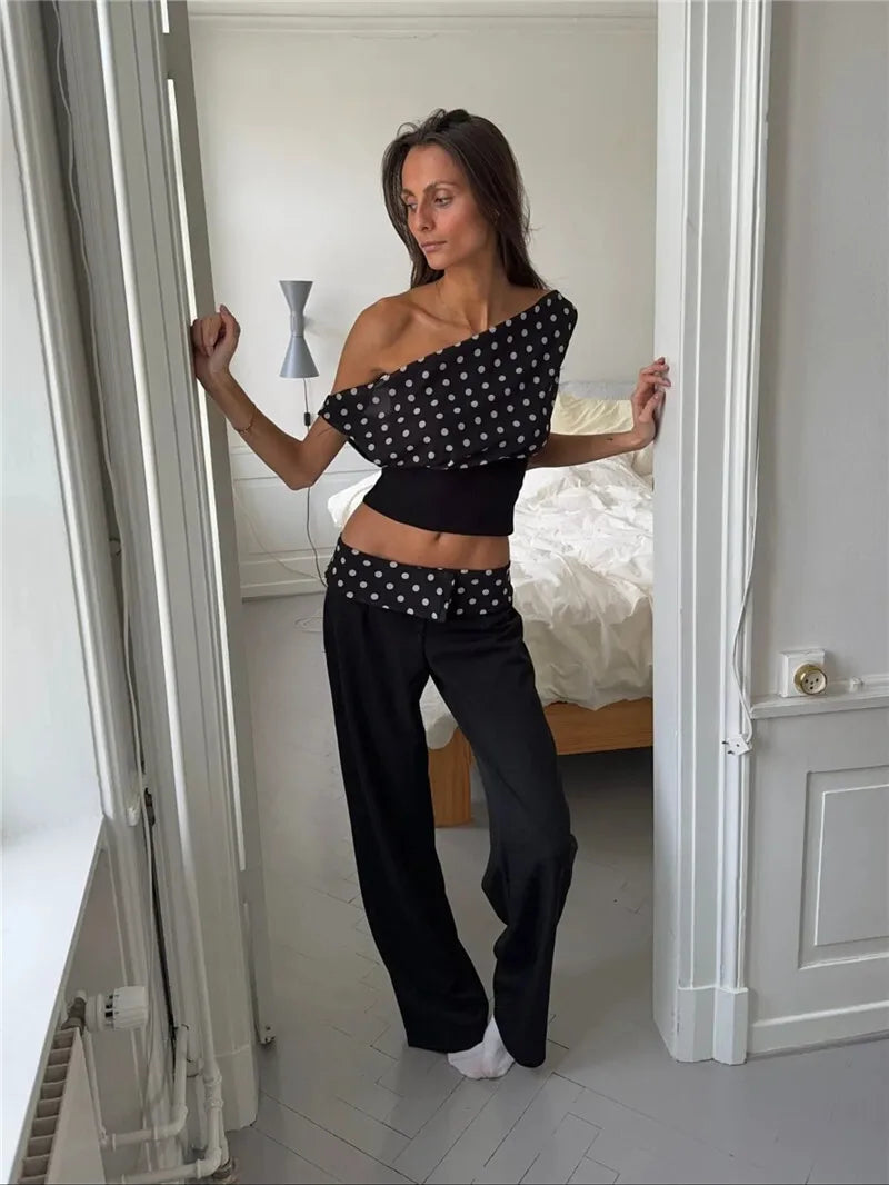 Women's Backless Polka Dot Crop Top - Summer Fashion Sleeveless Tank Top for Casual Wear, Beach Outfits & Night Out