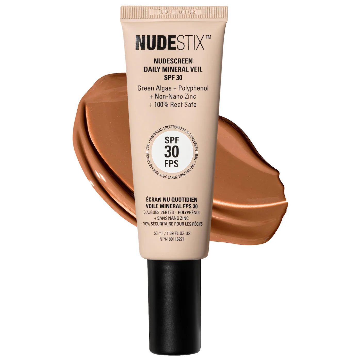 NUDESTIX Nudescreen Daily Mineral Face Veil SPF 30 - Lightweight Sunscreen for Daily Protection, Vegan & Cruelty-Free (Multiple Shades) - Perfect for Beach, Outdoor Activities & Everyday Wear