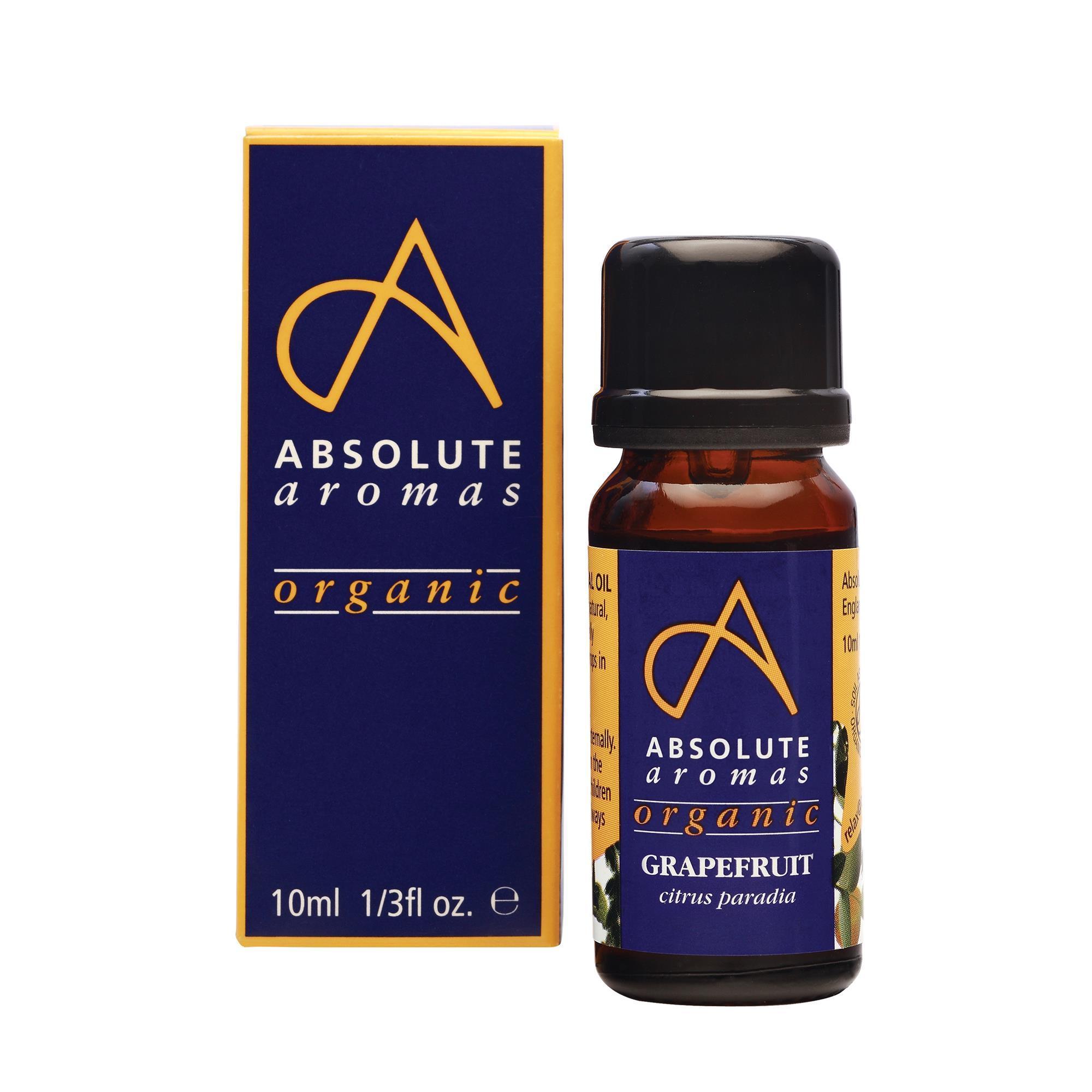 Absolute Aromas 100% Pure Organic Grapefruit Essential Oil - 10ml (0.34 fl oz) for Aromatherapy, Diffuser, Massage & DIY Skincare