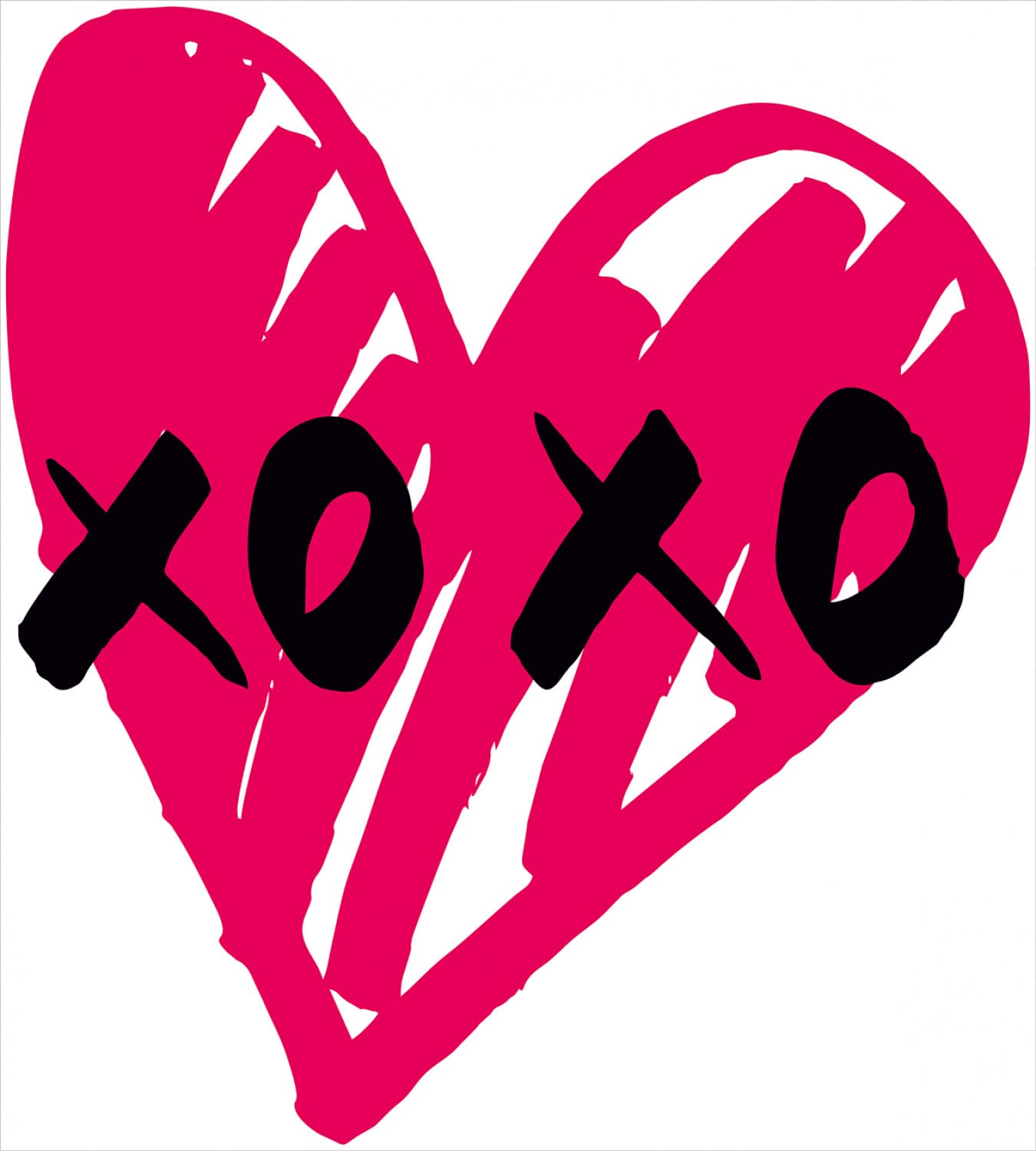 Ambesonne Xo Duvet Cover Set - Romantic Abstract Calligraphy Design with Hearts & Kisses for Couples | 2-Piece Twin Size Bedding Set (Pink & Black) | Includes 2 Duvet Covers & 2 Pillowcases | Perfect for Valentine's Day, Anniversary Gifts or Couples Bedroom Decor