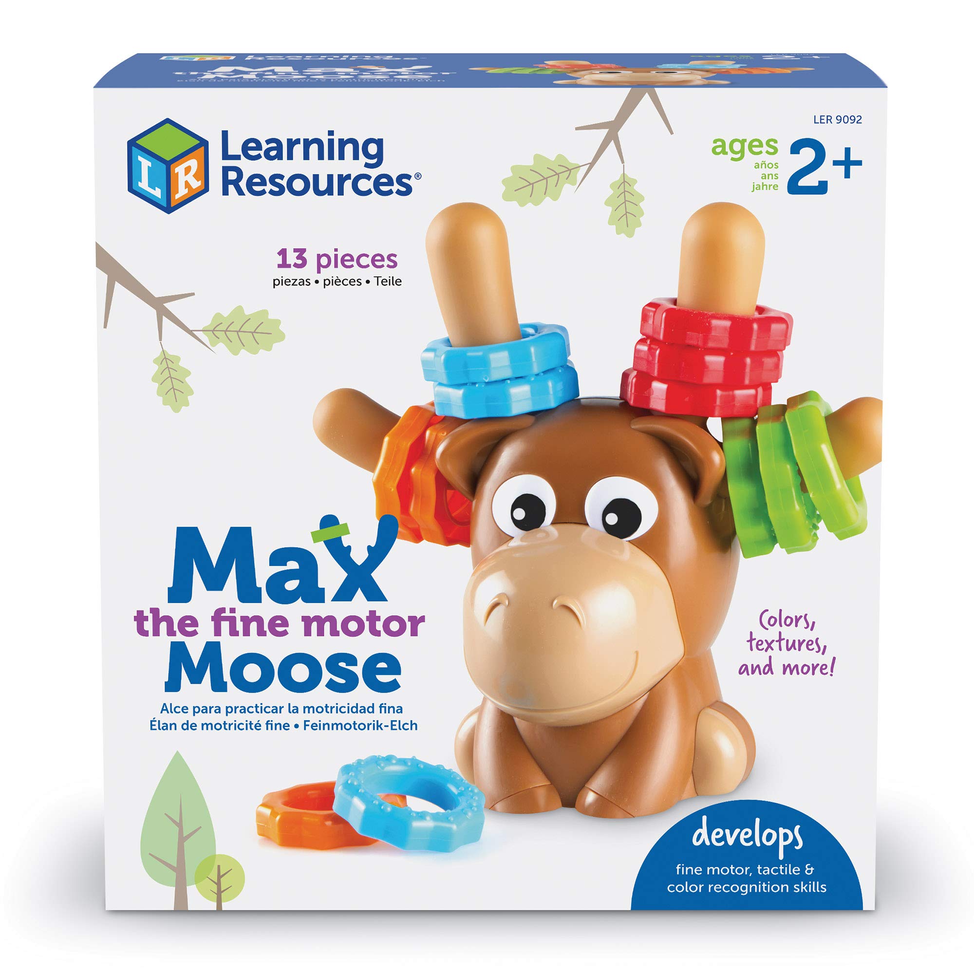 Learning Resources Max the Fine Motor Moose - 13-Piece Toddler Learning Toy for Fine Motor Skills Development, Preschool Educational Toys for Kids Ages 2+ | Perfect for Early Childhood Development & Classroom Activities