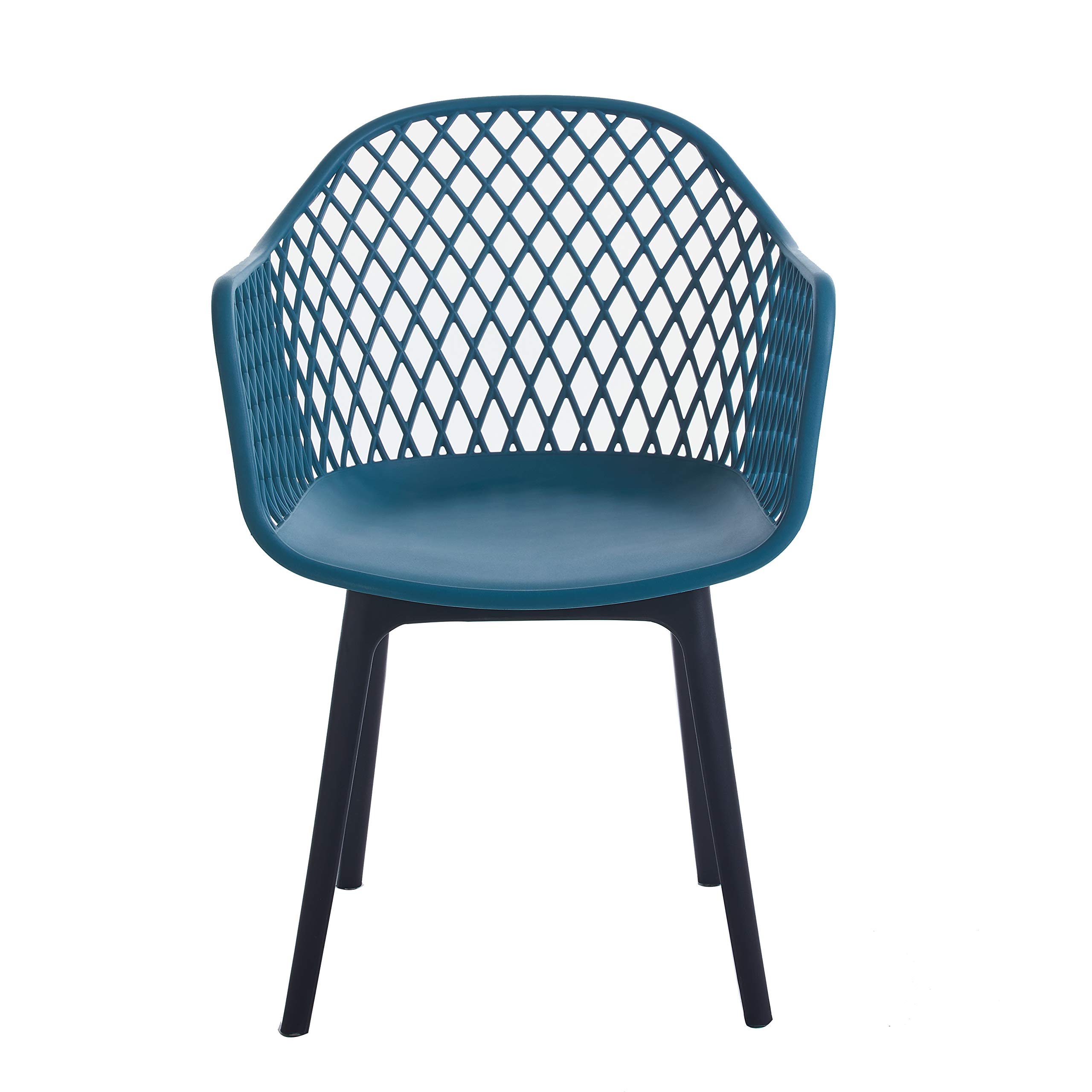 Porthos Home Miro Dining Chairs Set of 2 - Waterproof & Stain Resistant Plastic Chairs with Geometric Pattern & Sturdy Legs - Modern Mid-Height Back Design for Kitchen, Dining Room & Outdoor Patio Use