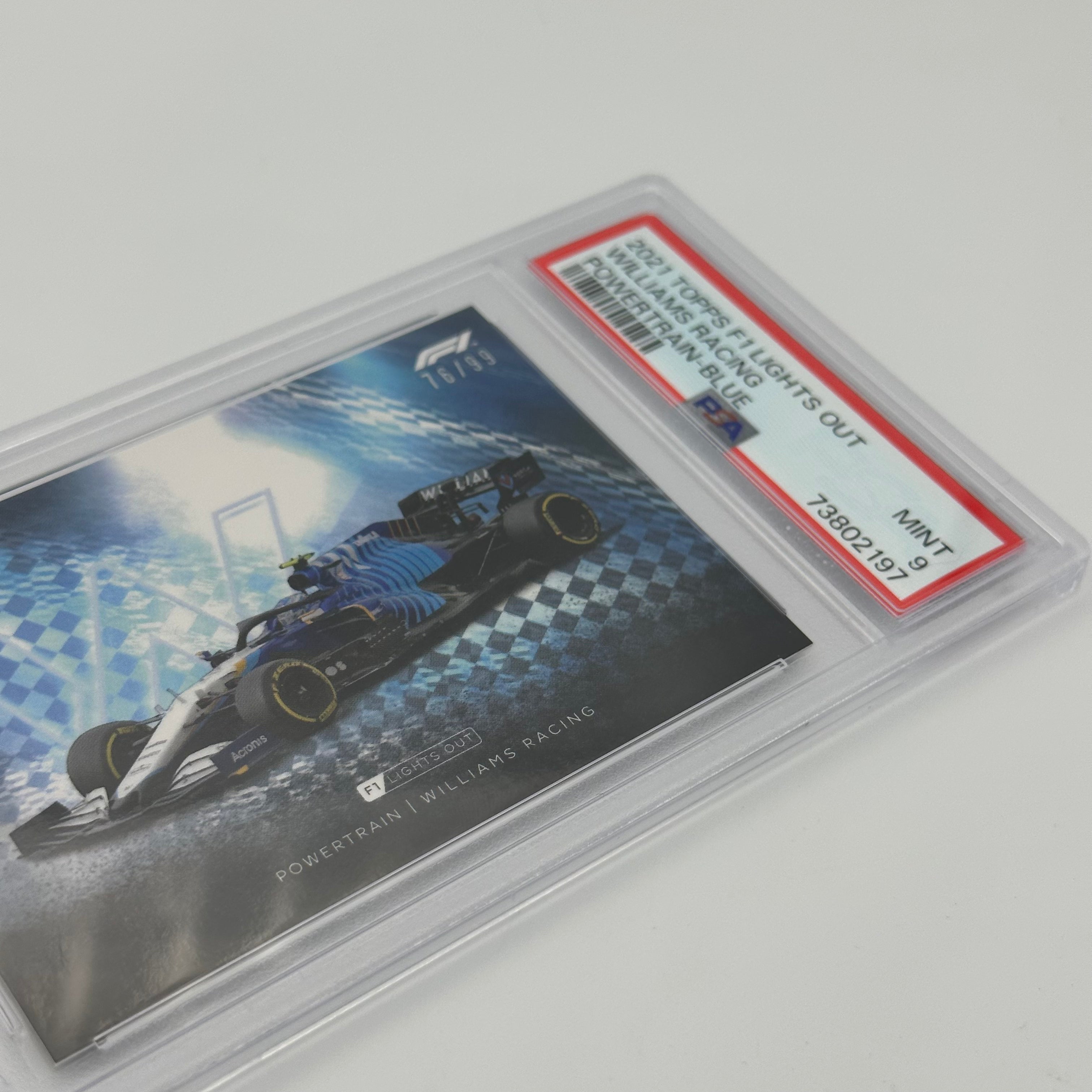 PSA 9 Graded 76/99 Williams Racing Powertrain Blue - Rare Collectible F1 Trading Card for Racing Fans & Memorabilia Enthusiasts