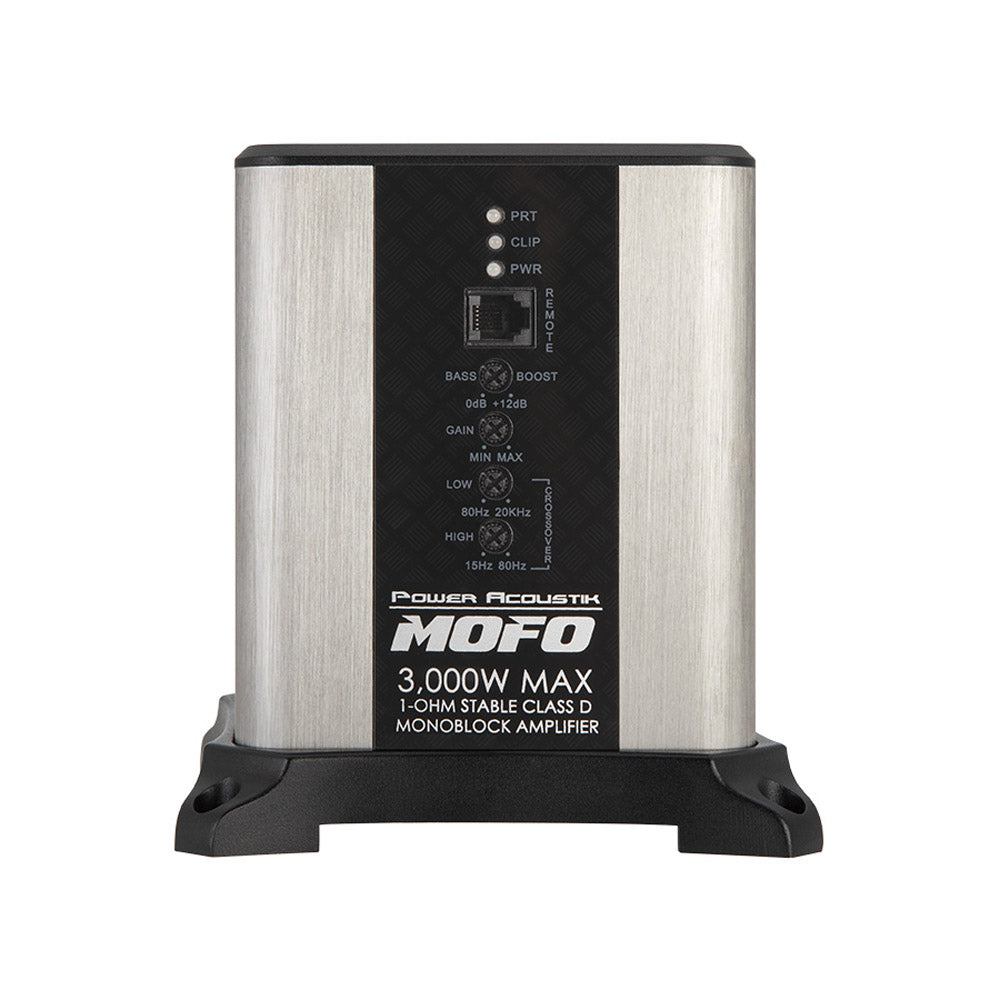 Power Acoustik MOFO1 3KD MOFO Series 3000W Monoblock Class D Car Amplifier - High Power Bass Boost for Car Audio Systems, Subwoofers, and Truck Stereo Upgrades