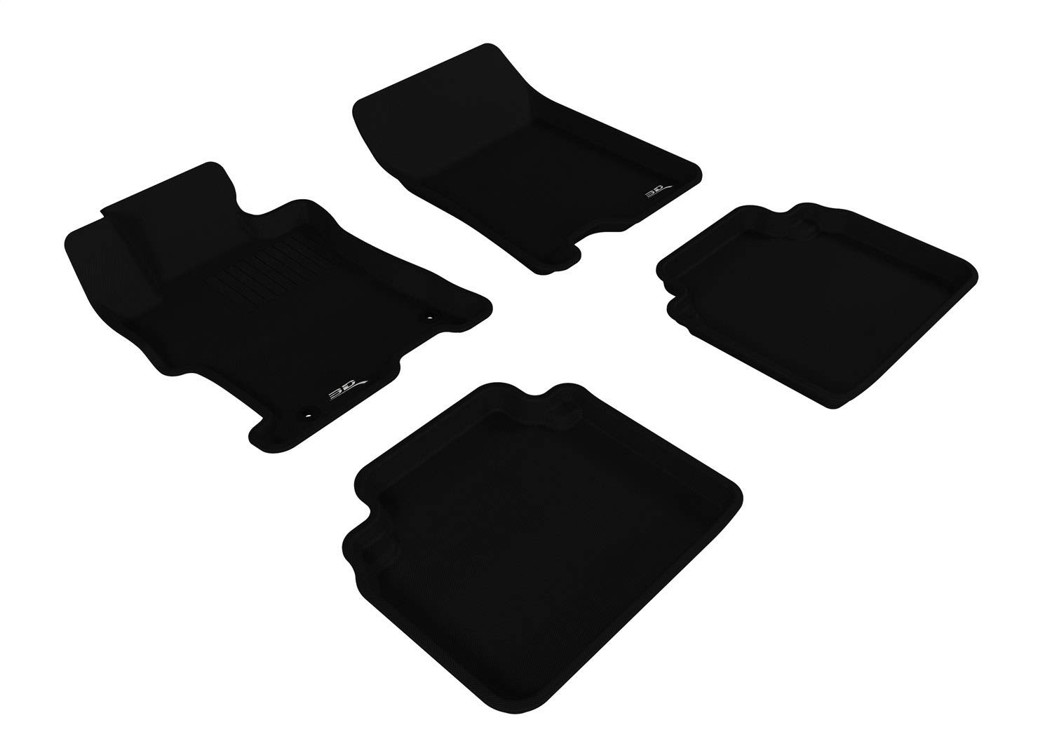 3D MAXpider Kagu Series All-Weather Custom Fit Floor Mats for 2008-2012 Honda Accord Sedan (1st & 2nd Row, Black) - Durable Car Floor Liners for Protection Against Mud, Snow & Spills - Perfect for Daily Commuting & Road Trips