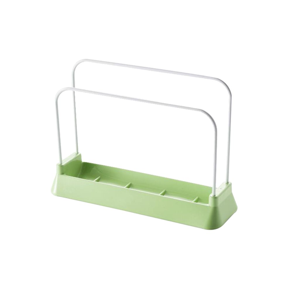 Light Green Cutting Board Rack with Drip Tray - Kitchen & Bathroom Storage Solution