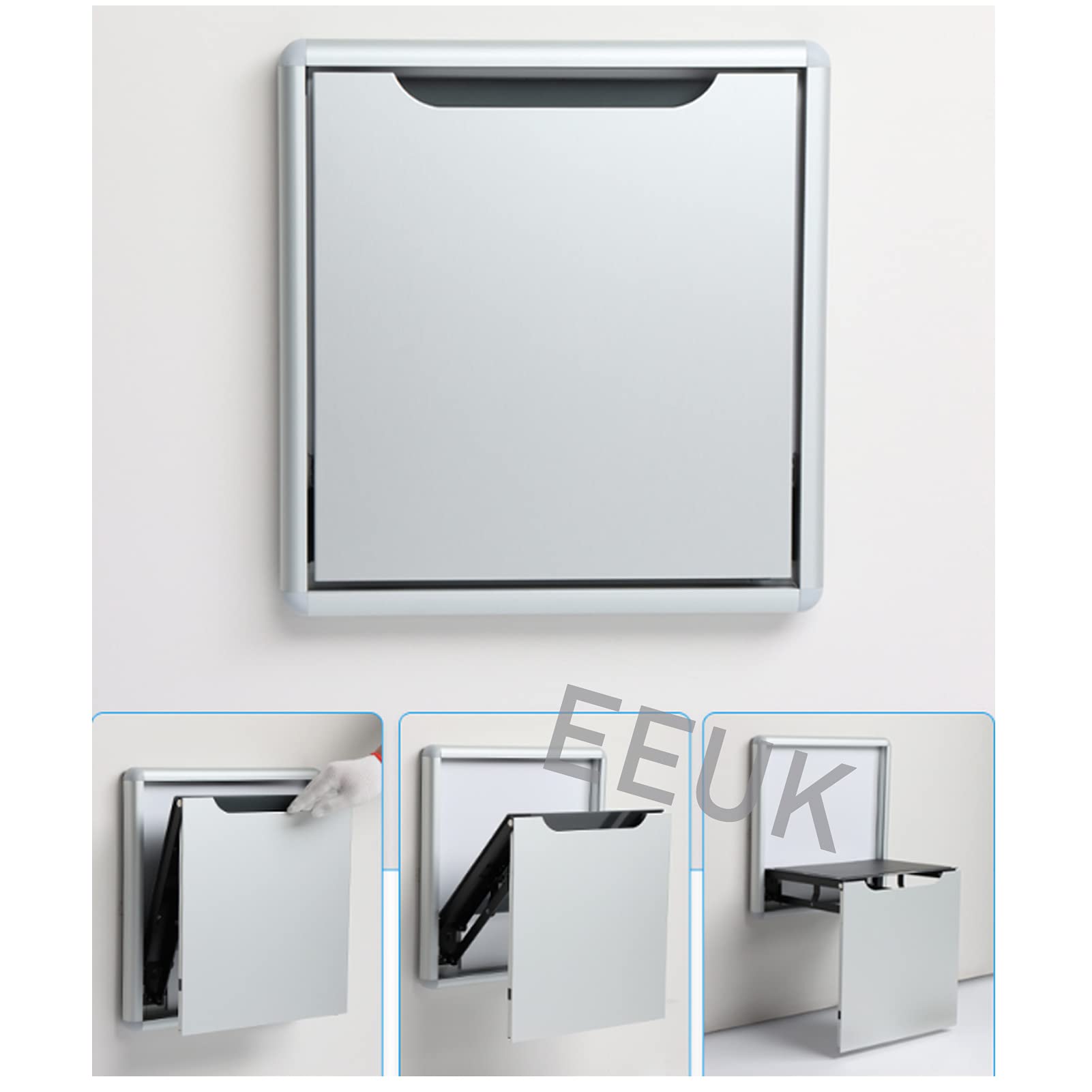 Modern Folding Shower Seat Bench - 300kg Capacity Silver Wall Mounted Bath Stool for Elderly & Disabled | Space-Saving Foldable Shoe Changing Stool for Small Bathrooms, Pool Decks & Porches