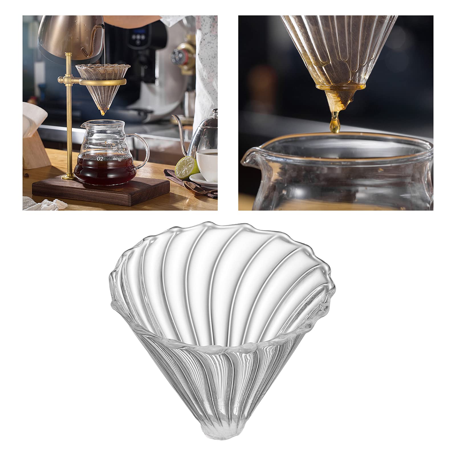 Glass Pour Over Coffee Dripper - Slow Drip Filter Cup Coffee Maker for 1-4 Cups | Perfect for Home Brewing, Office Use & Camping Coffee