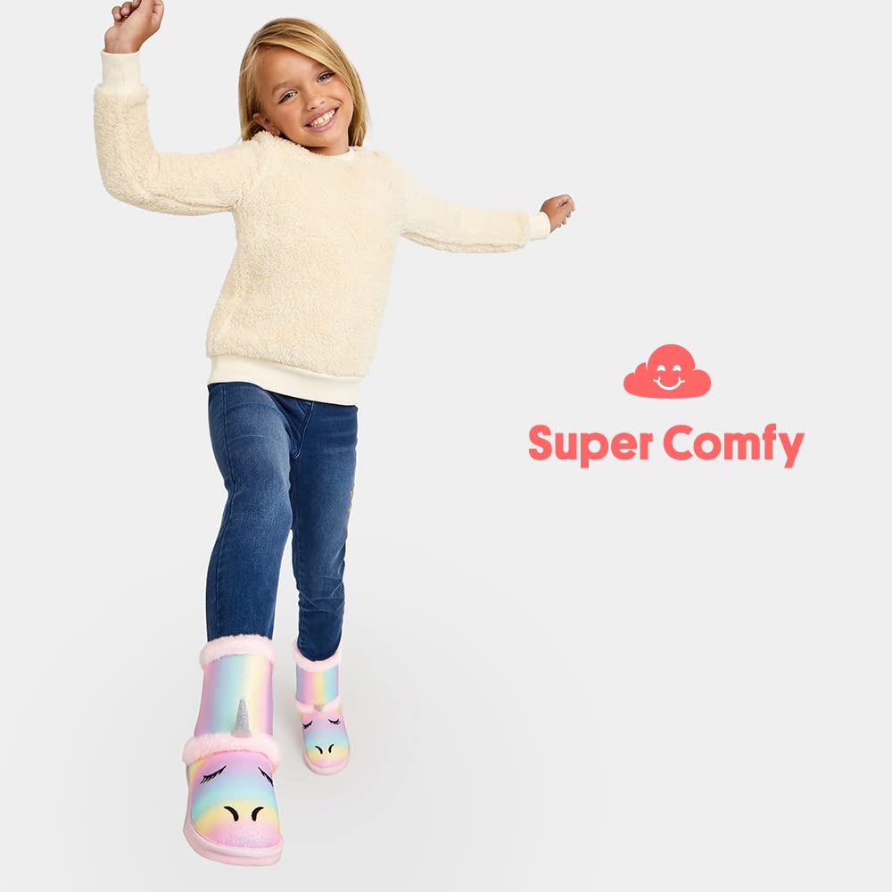 FabKids Girls Winter Mid Calf Snow Boots - Warm Faux Fur Lined Non-Slip Waterproof Boots for Toddler, Little & Big Kids | Perfect for Snow Play, School & Outdoor Winter Activities