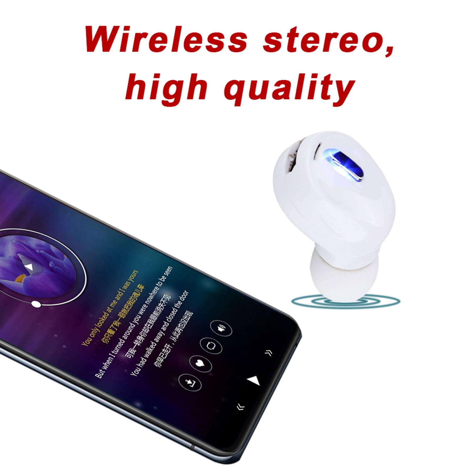 **Wireless Bluetooth Earbuds for Sports & Fitness - Sweatproof, Secure Fit, Hi-Fi Sound - Perfect for Running, Gym & Workouts (White)**