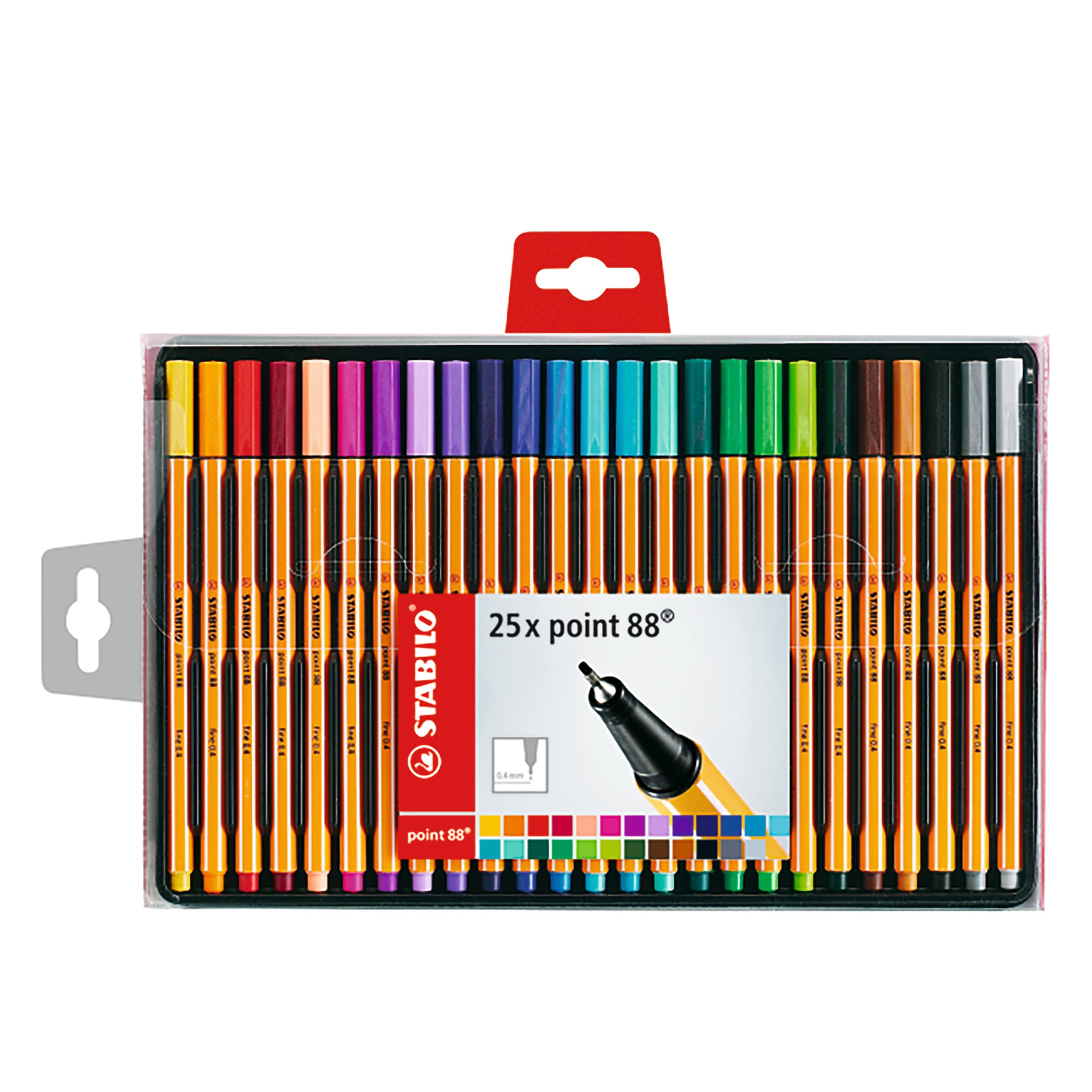 STABILO Point 88 Fineliner Pen Set - 25 Vibrant Colors for Journaling, Note Taking & Art Projects | Premium Wallet-Style Packaging | Perfect for Bullet Journals, Coloring Books & School Supplies