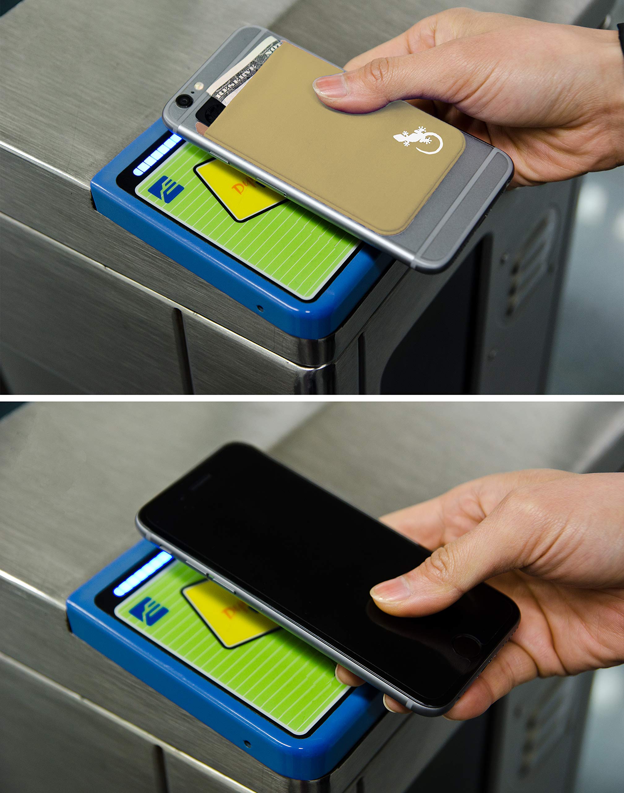 Gecko Adhesive Phone Wallet - Stick-On Lycra Card Holder for Credit Cards & Cash - Perfect for Running, Travel, and Everyday Use