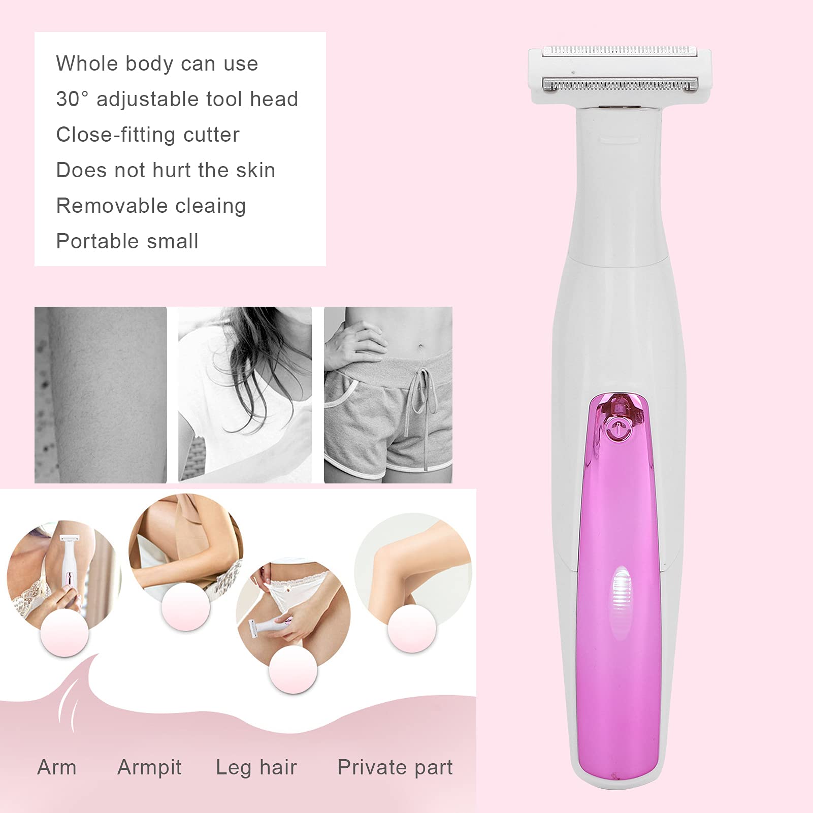 Women's 3-in-1 Electric Razor & Trimmer for Face & Eyebrows - Skin Care & Hair Removal