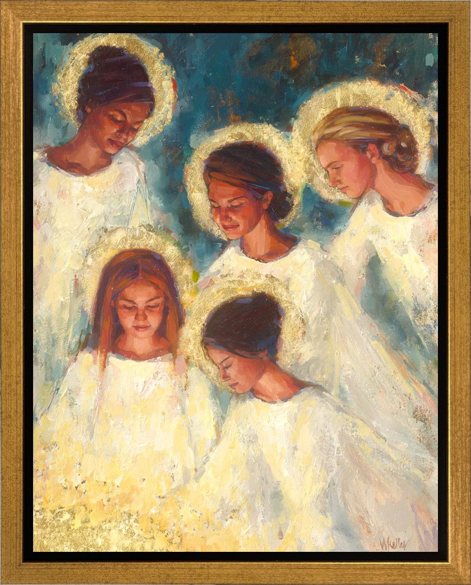 Angels Gallery Wrap Canvas Art - Hand-Painted Religious Wall Decor for Home, Church & Office - Perfect for Living Room, Bedroom & Spiritual Spaces