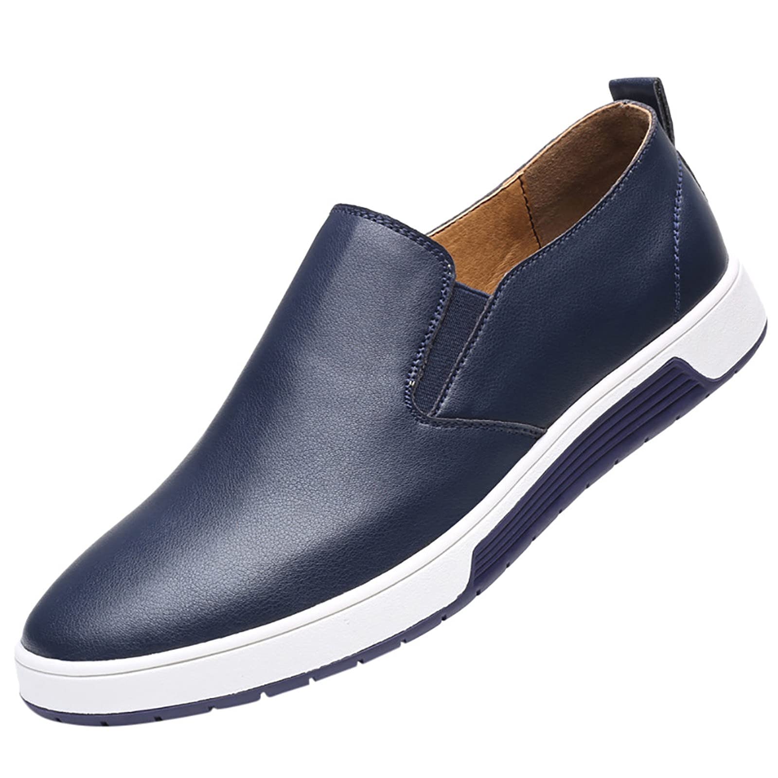 **Men's Leather Slip-On Dress Shoes - Business Formal Breathable Loafers for Office, Wedding & Casual Wear**    **使用场景:** Perfect for business meetings, weddings, office wear, and casual outings.