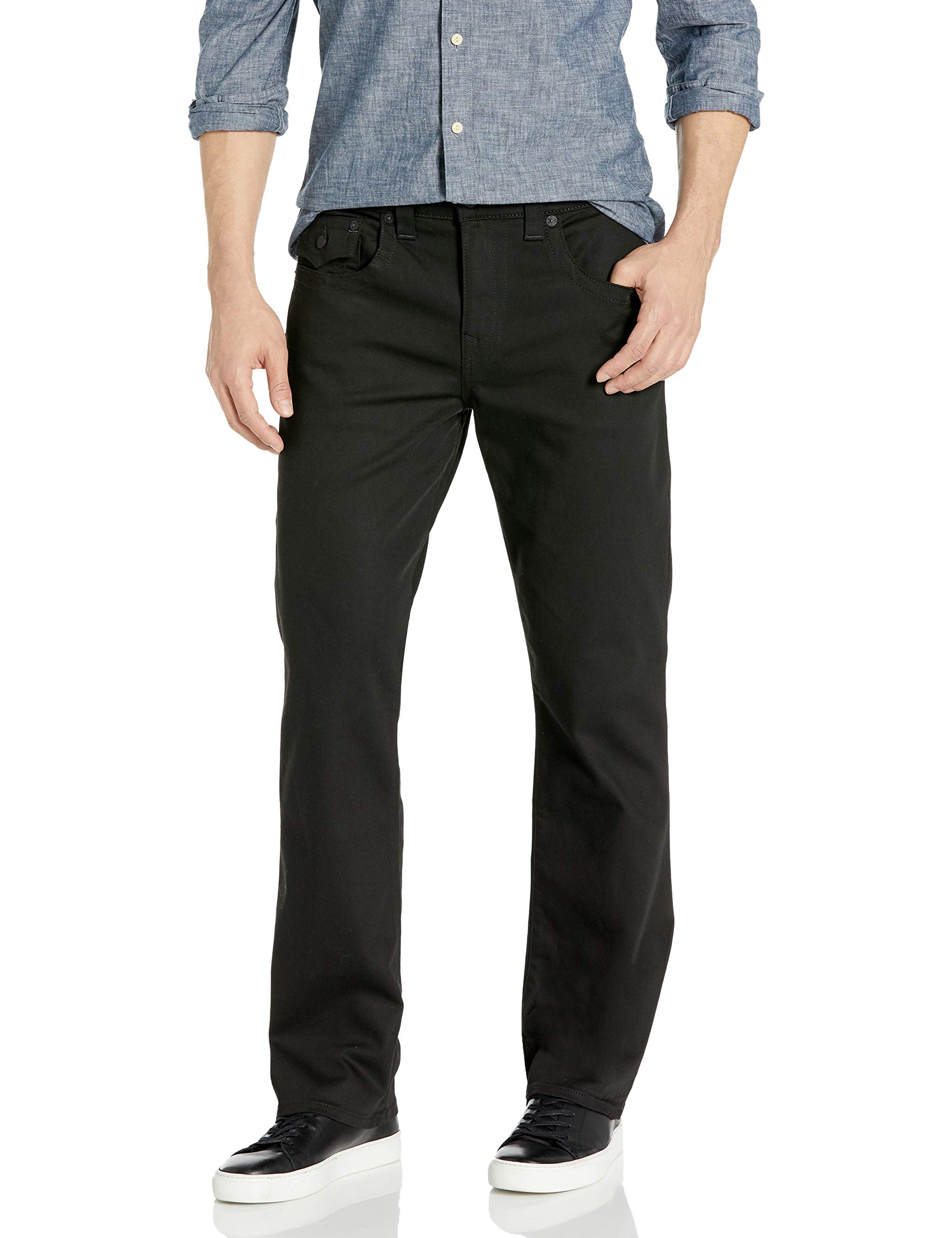 True Religion Men's Ricky Low Rise Straight Leg Jean with Back Flap Pockets | Premium Denim Pants for Casual & Streetwear Style | Perfect for Everyday Wear, Night Out & Fashion Looks