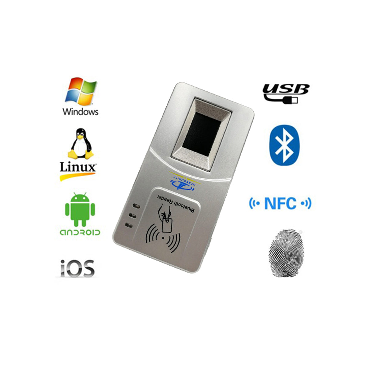 Huifan HF7000 USB Fingerprint Scanner for PC - High-Speed Biometric Security Device for Windows/Mac - Ideal for Office Login, Home Security & Identity Verification