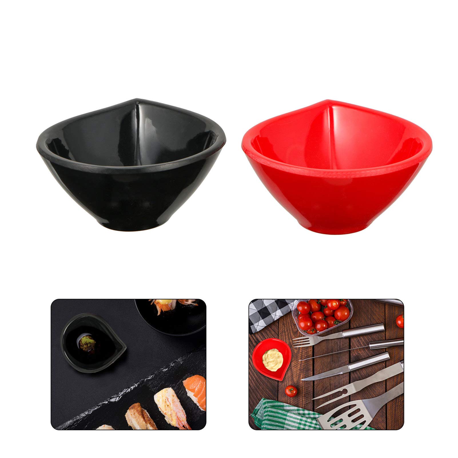 DOITOOL 6-Piece Melamine Dipping Bowls Set - Small Sauce Dishes for Seasoning, Condiments, Soy Sauce & Side Dishes - Perfect for Sushi, Dumplings, Snacks & Asian Cuisine