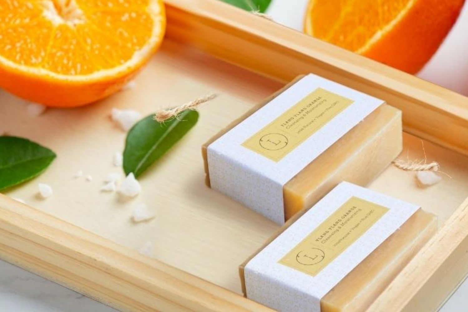 2-Pack Natural Handmade Soap Bars - Orange Ylang Ylang Scented, Organic & Vegan for Sensitive Skin | Perfect for Shower, Bath & Gift Giving