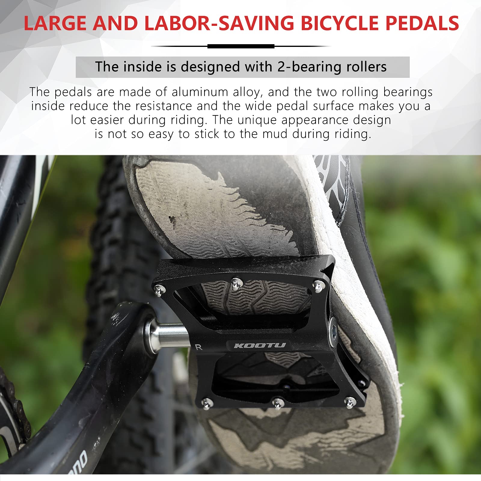 SAVADECK 9/16 Inch Aluminum Alloy Mountain Bike Pedals - Lightweight Anti-Slip Platform Pedals for MTB, Road Bike, Folding Bike & Cruiser | Perfect for Commuting, Trail Riding & Urban Cycling