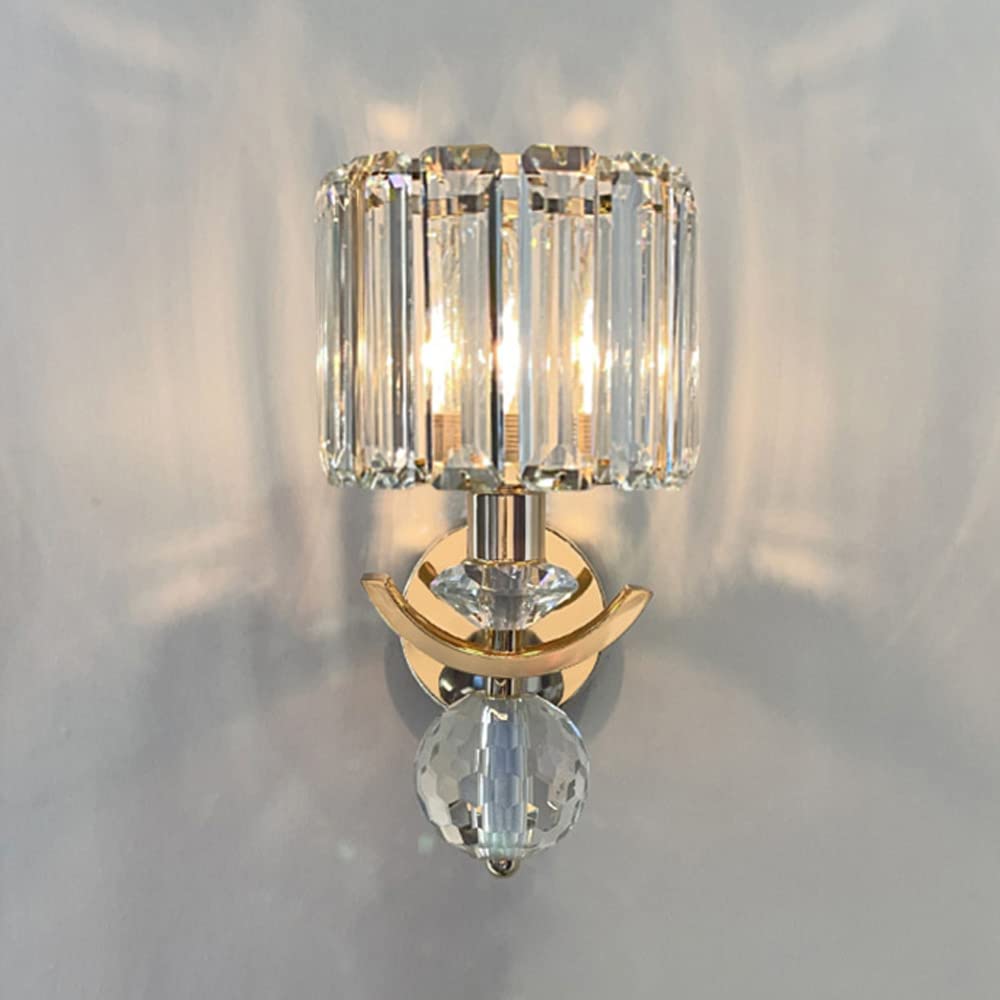 Modern Crystal Wall Sconce Lights - Elegant E14 Wall Lighting Fixtures for Living Room, Bedroom & Corridor | Decorative Home Lighting for Bedside, Hallway & Interior Design
