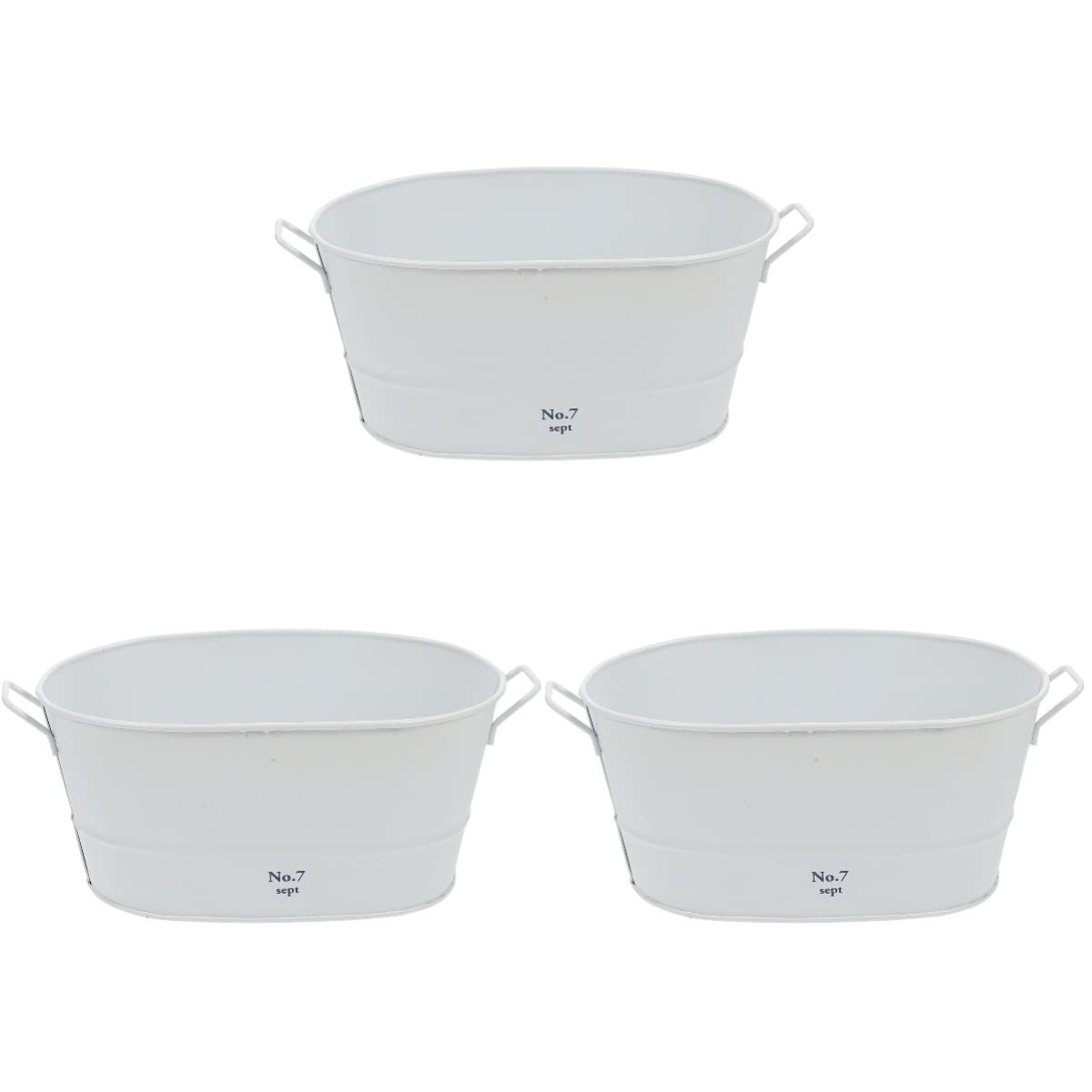 Vintage 3-Piece Oval Succulent Planter Set - Rustic Iron Flower Pots for Indoor/Outdoor Plants - Perfect for Home Decor, Garden, and Office Desk Decorations