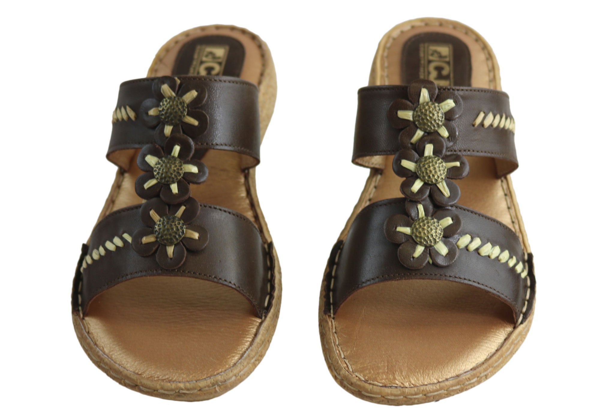 Country Jacks C391 Women's Comfort Sandals - Italian Made Leather Summer Sandals for Walking, Travel & Beach Vacations