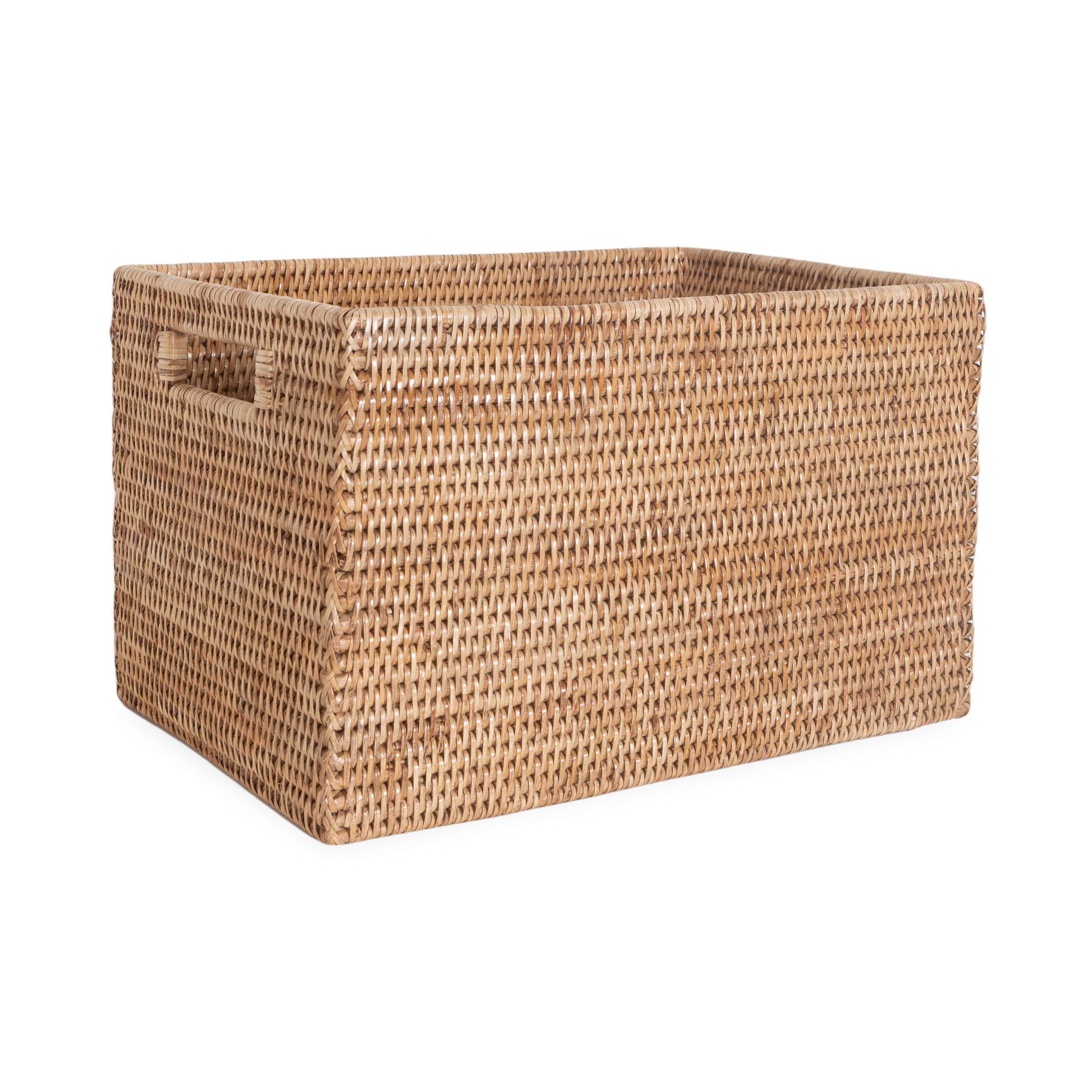 Natural Rattan Open Basket - Handwoven Storage Organizer for Home Decor, Laundry, Picnic & Beach Essentials | Perfect for Living Room, Bedroom & Outdoor Use