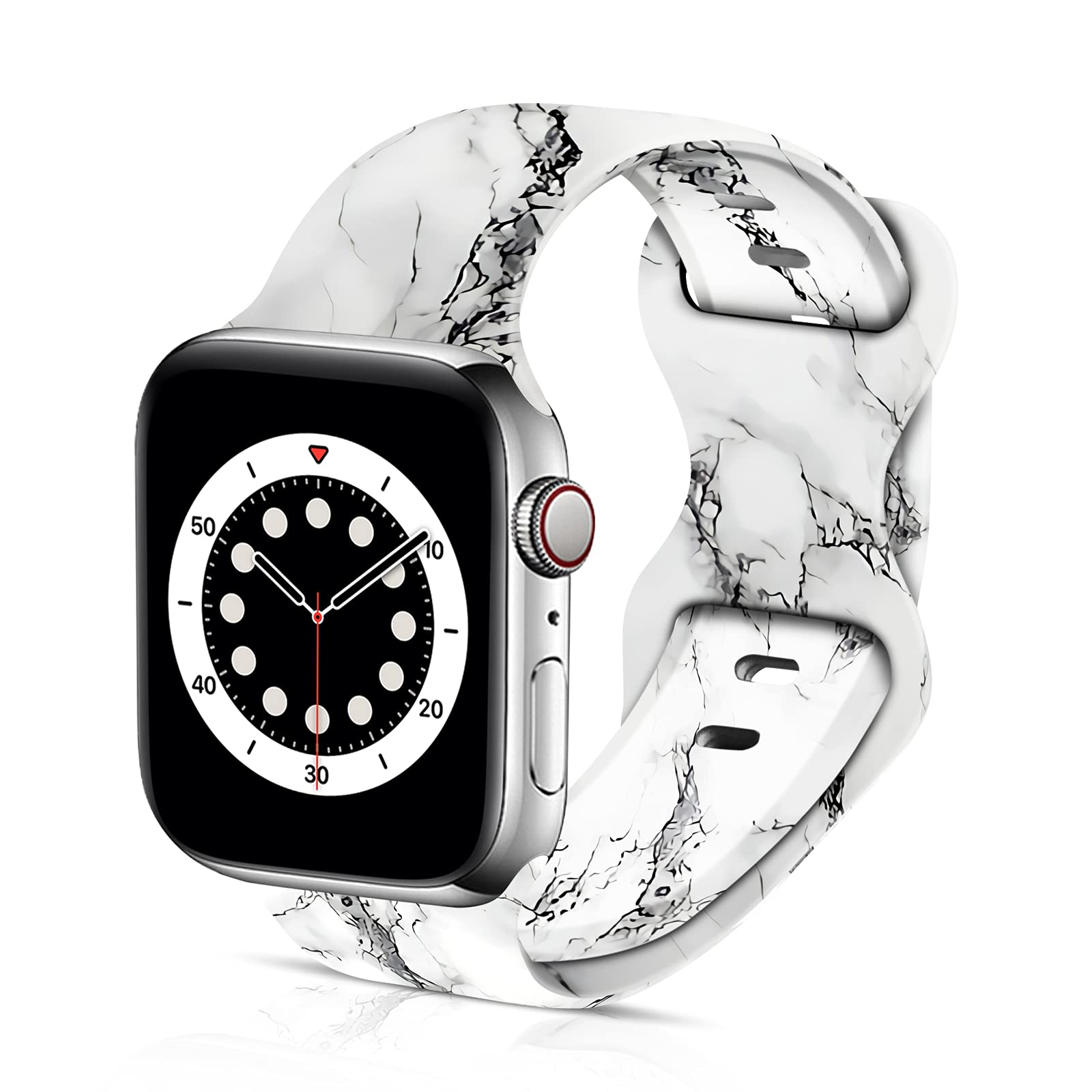 Soft Silicone Apple Watch Bands for 38mm/40mm/42mm/44mm - Sport Replacement Strap Compatible with iWatch Series 6/5/4/3/2/1/SE - Breathable & Comfortable for Men & Women - Perfect for Workouts, Running & Daily Wear