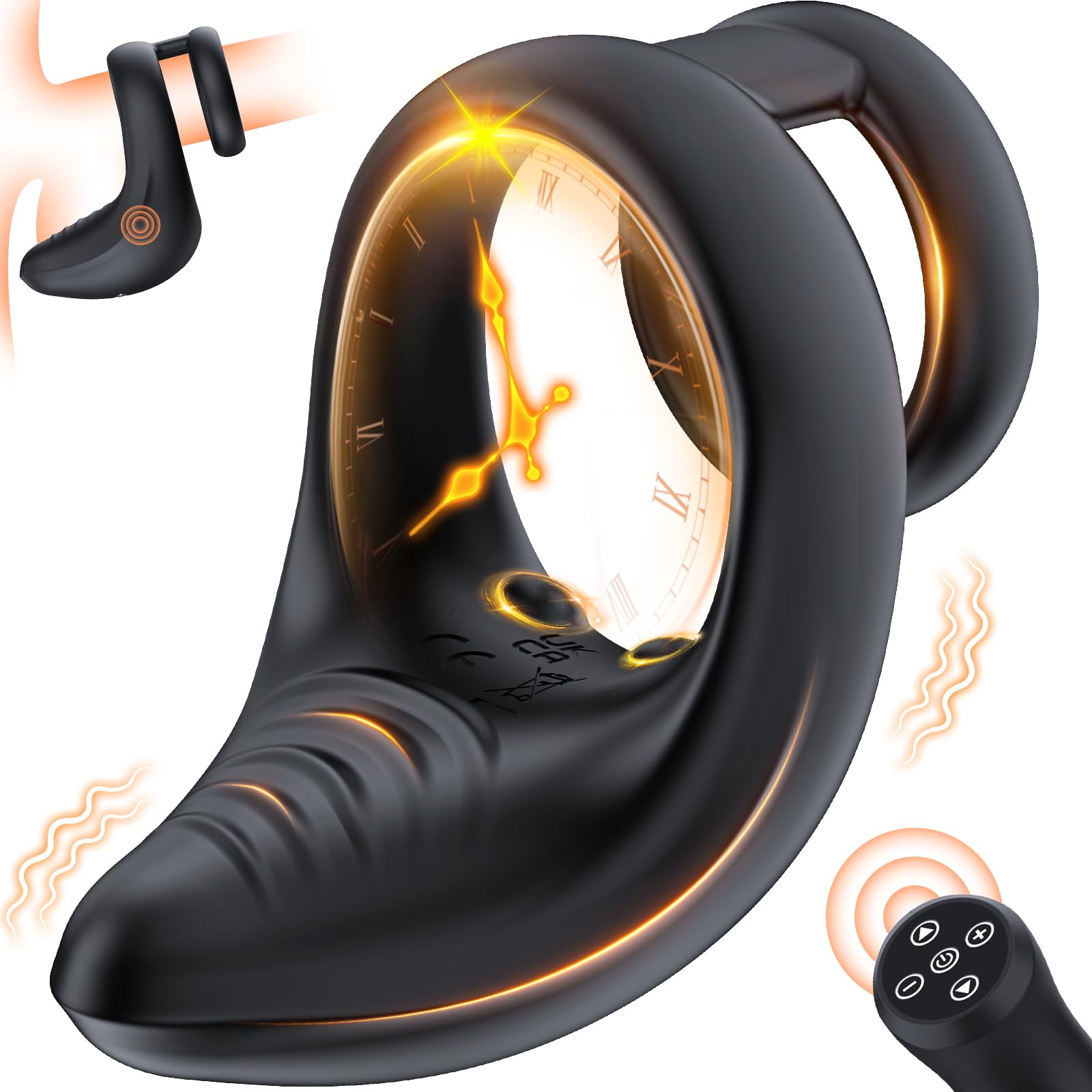 **Remote Control Vibrating Cock Ring - Silicone Dual Stimulator for Men, Perineum & Penis Massager - Adult Sex Toy for Couples & Solo Play - Enhance Intimacy & Pleasure in the Bedroom**