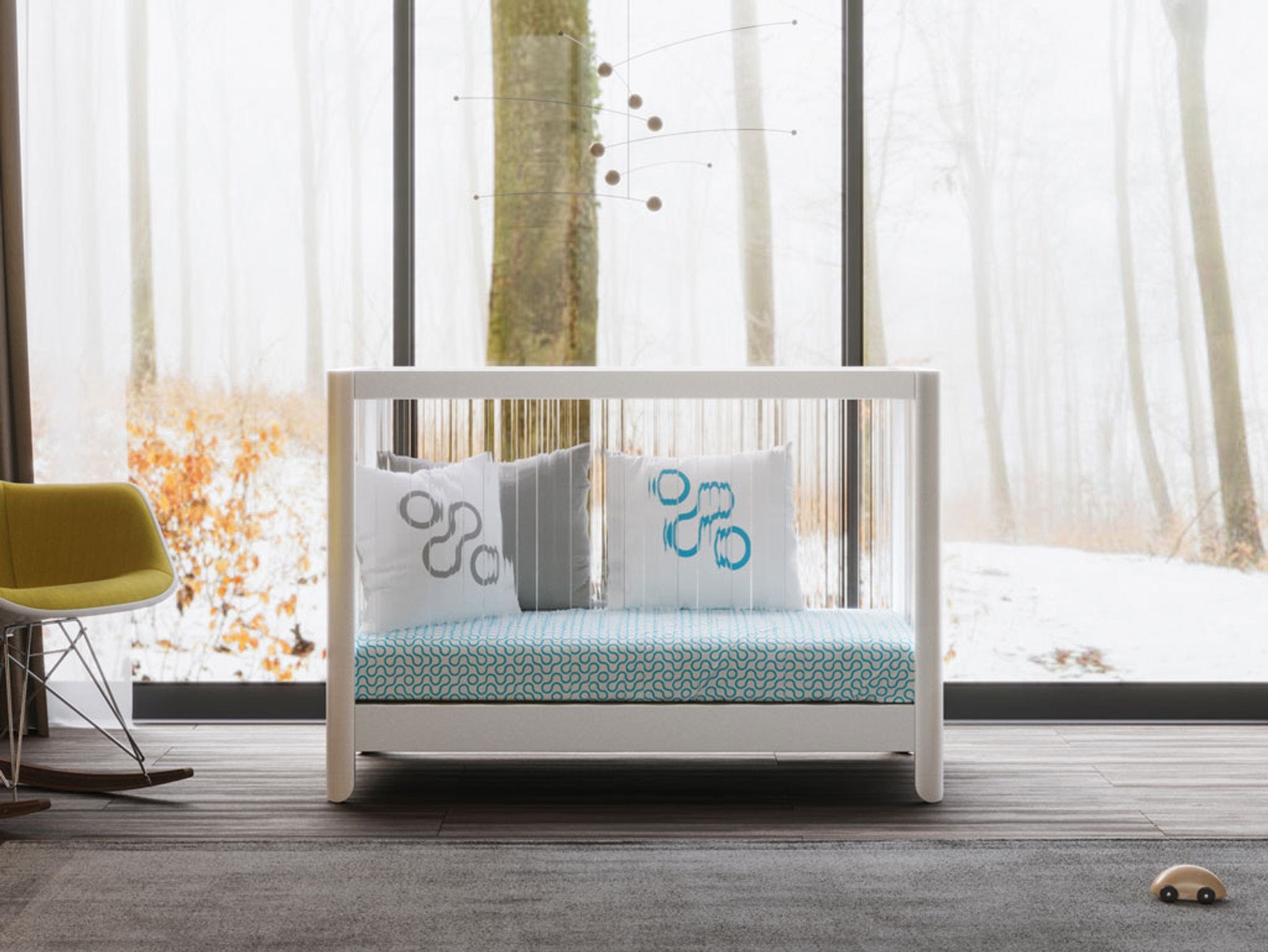 Spot On Square Reverie Crib - Modern Baby Crib with Convertible Design, Safety Rails & Adjustable Mattress Height | Perfect for Nursery, Bedroom & Daycare Use