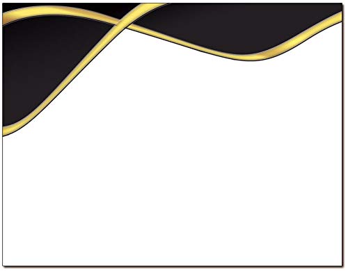 Premium Spirit Border Laser & Inkjet Certificate Paper - 100 Sheets, Elegant Black & Gold Design - Perfect for Awards, Diplomas, and Recognition Certificates