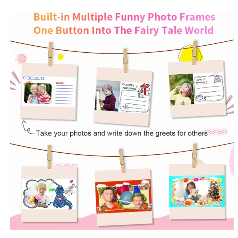 AVZYARDY Instant Print Camera for Kids - Portable Video Camera with 3 Rolls Photo Paper, Selfie Camera Toy for Toddlers, Perfect Birthday & Holiday Gift for Boys & Girls (Blue) - Great for Travel, Parties, and Family Memories