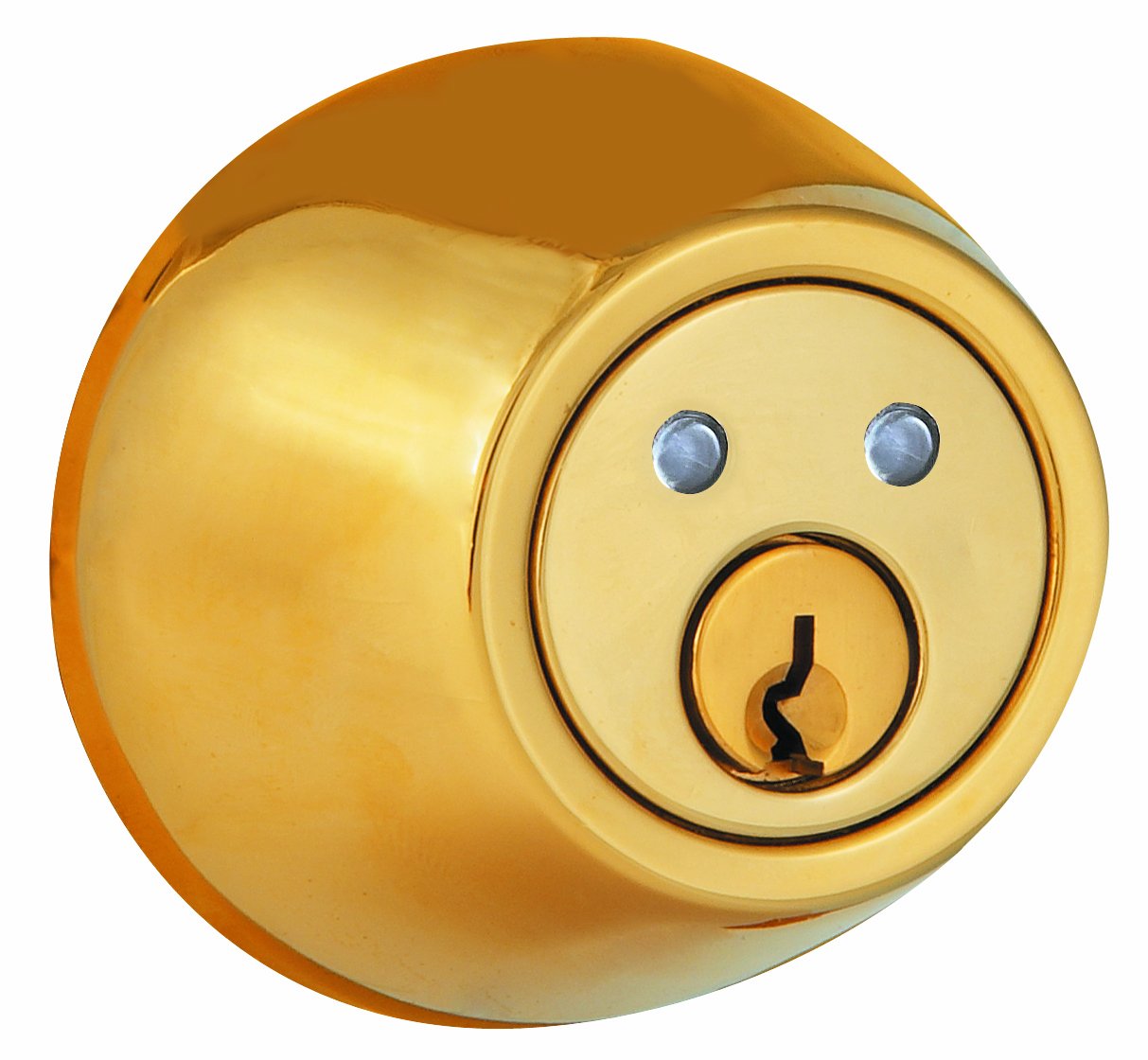 RF-01P Smart Electronic Deadbolt Lock - Keyless Entry with Remote Control (Polished Brass/Black) for Home Security & Smart Door Access